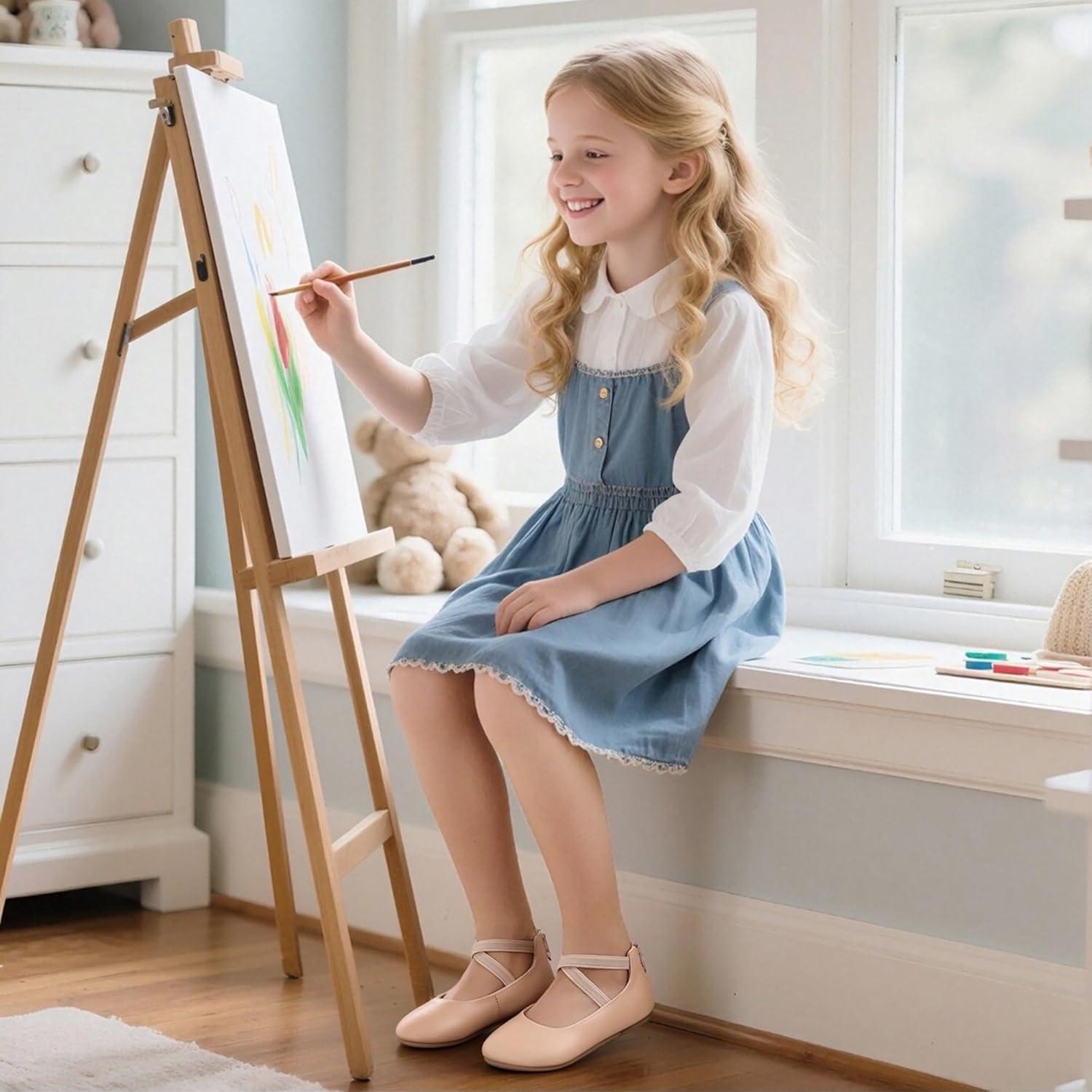 imageKiderence Toddler Girls Dress Shoes Little Kids Mary Janes Ballet Flats ToddlerCk207 Nude