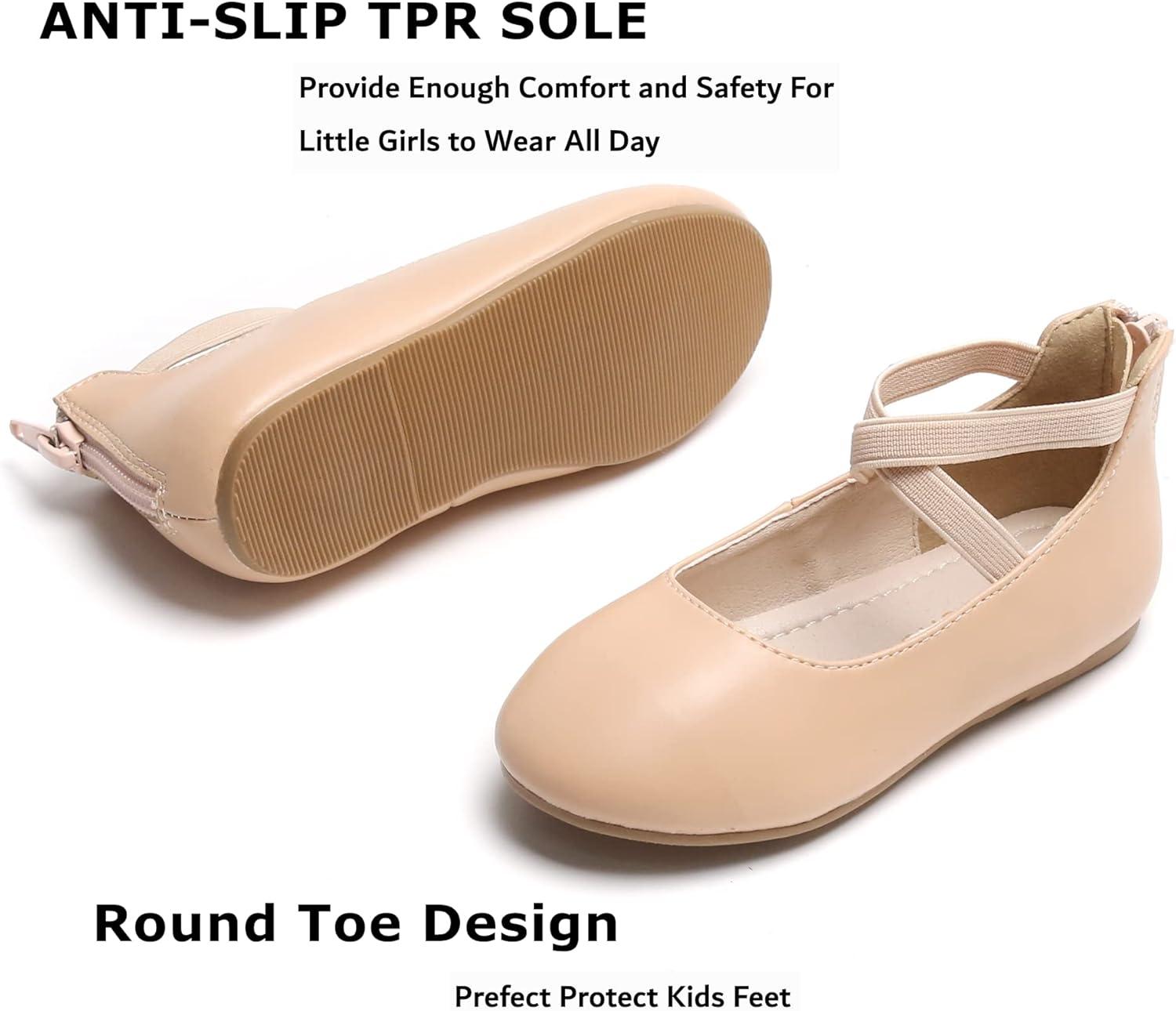 imageKiderence Toddler Girls Dress Shoes Little Kids Mary Janes Ballet Flats ToddlerCk207 Nude