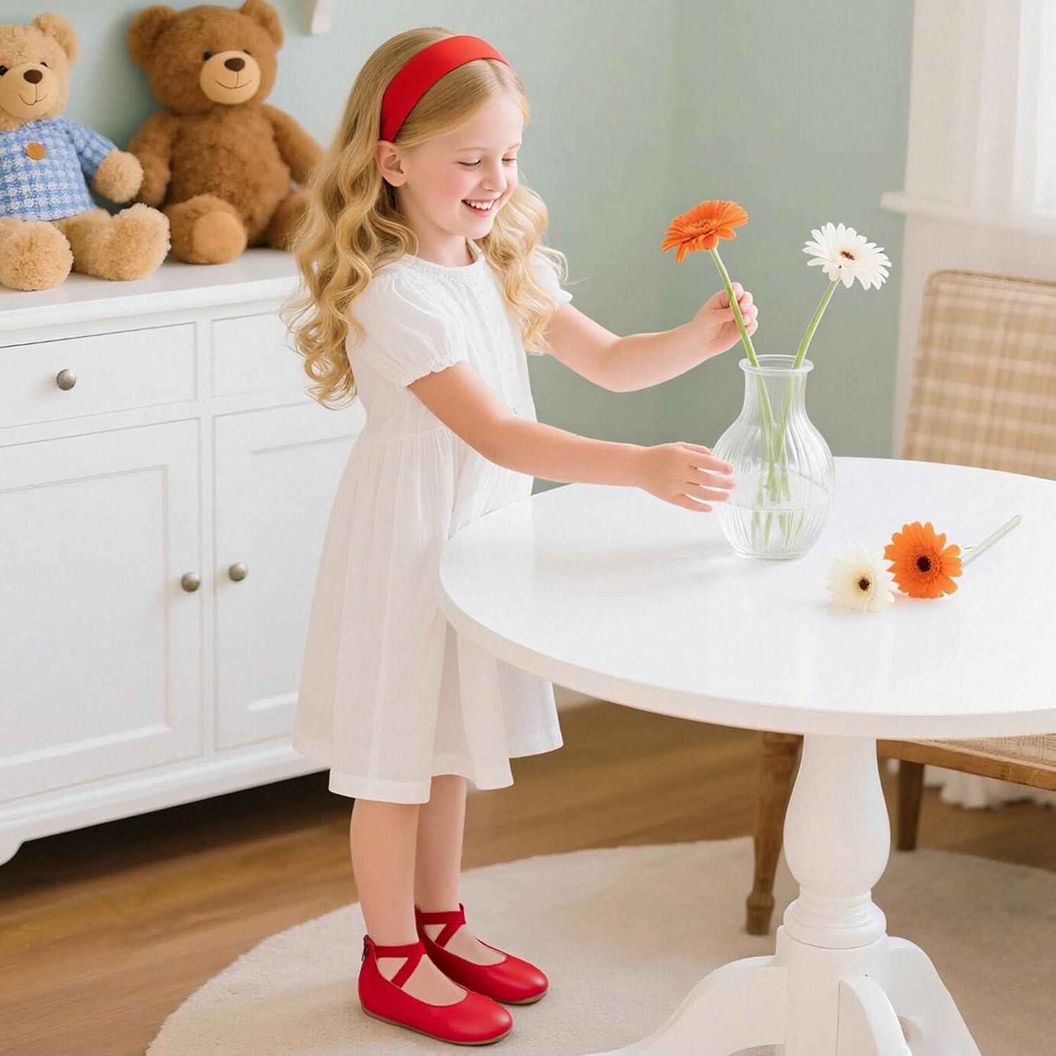 imageKiderence Toddler Girls Dress Shoes Little Kids Mary Janes Ballet Flats ToddlerCk207 Red