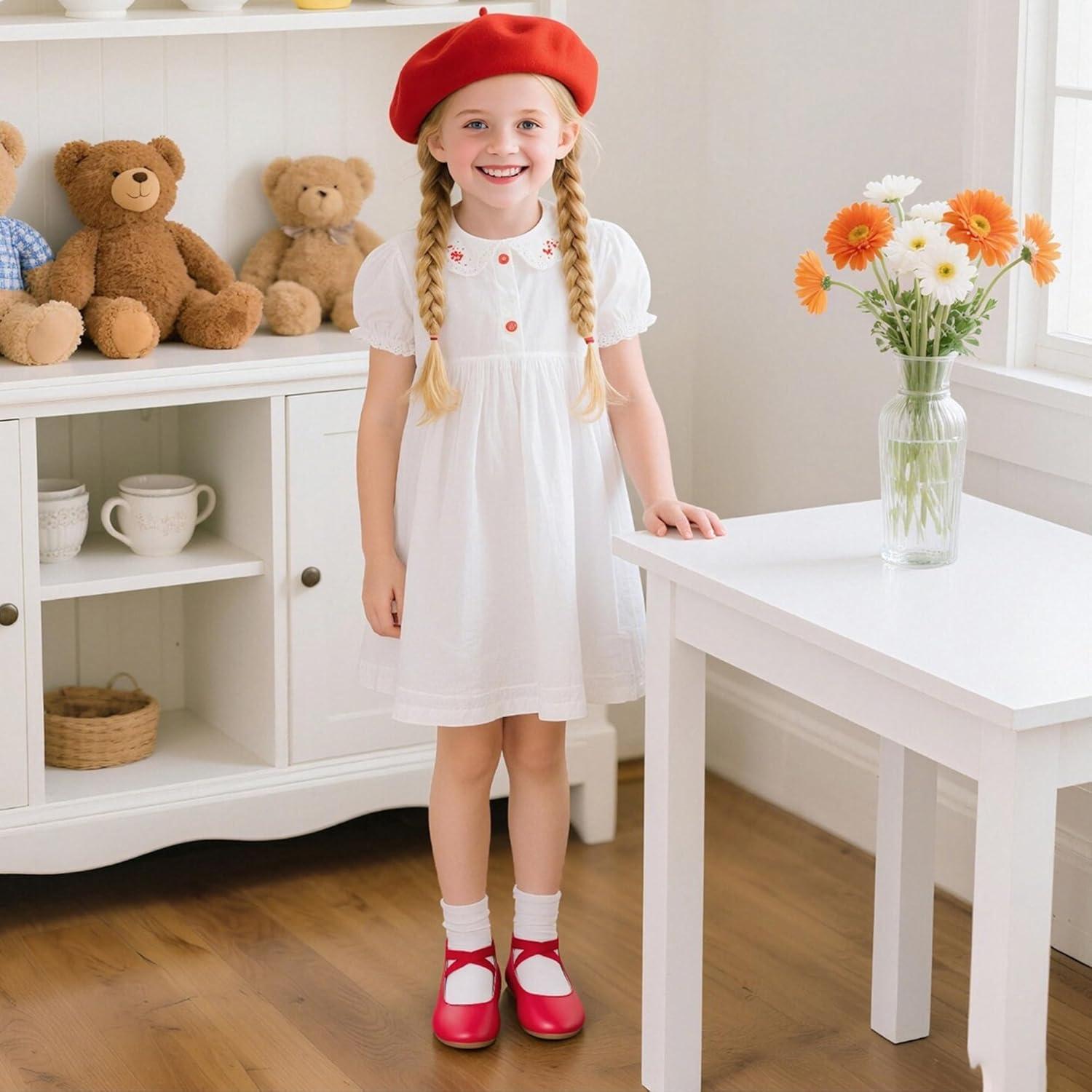 imageKiderence Toddler Girls Dress Shoes Little Kids Mary Janes Ballet Flats ToddlerCk207 Red