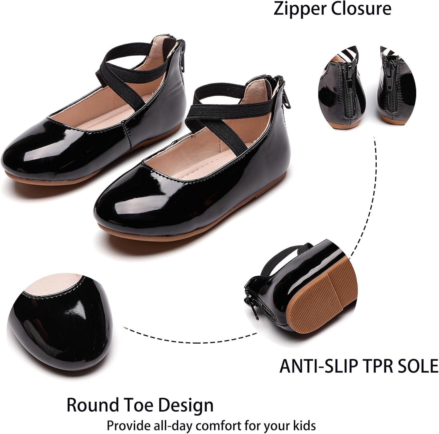 imageKiderence Toddler Girls Dress Shoes Little Kids Mary Janes Ballet Flats ToddlerCk210 Black