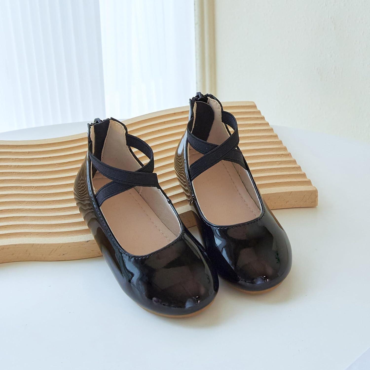 imageKiderence Toddler Girls Dress Shoes Little Kids Mary Janes Ballet Flats ToddlerCk210 Black