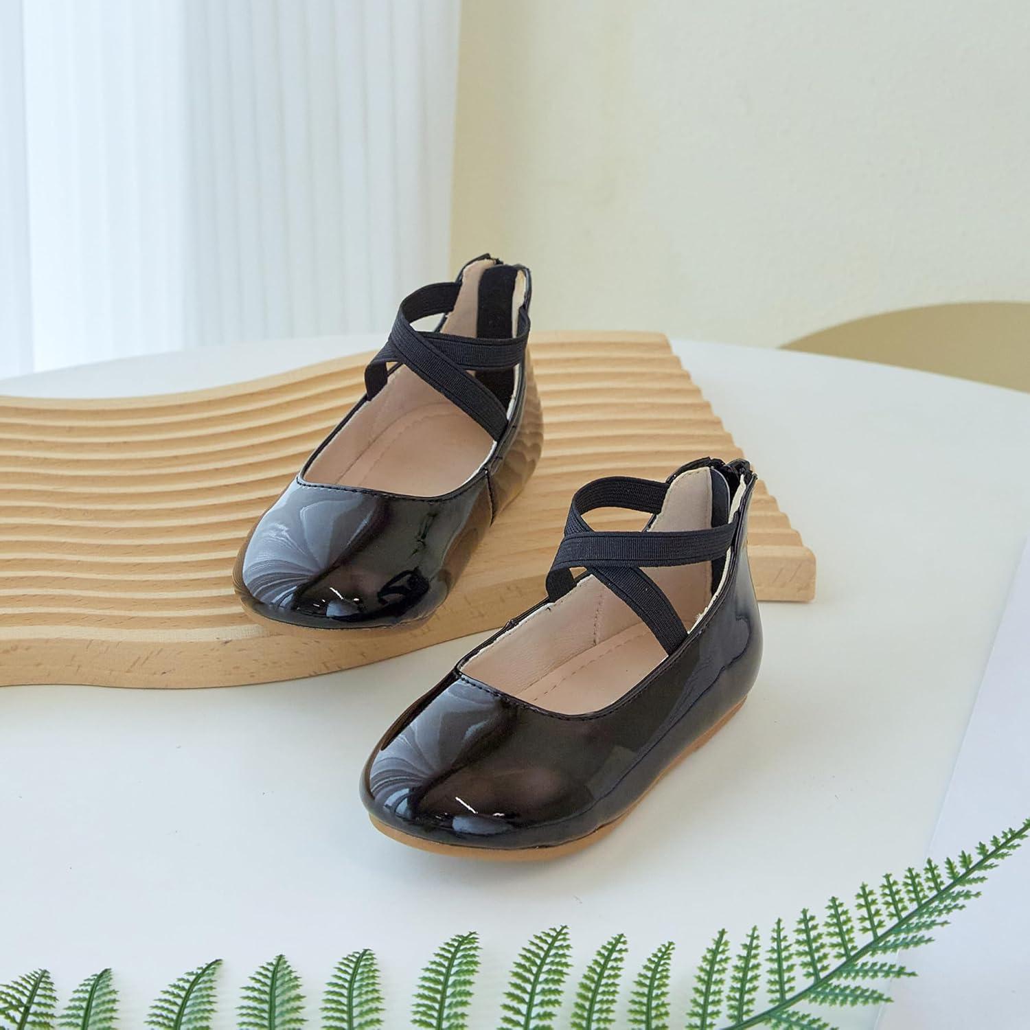 imageKiderence Toddler Girls Dress Shoes Little Kids Mary Janes Ballet Flats ToddlerCk210 Black