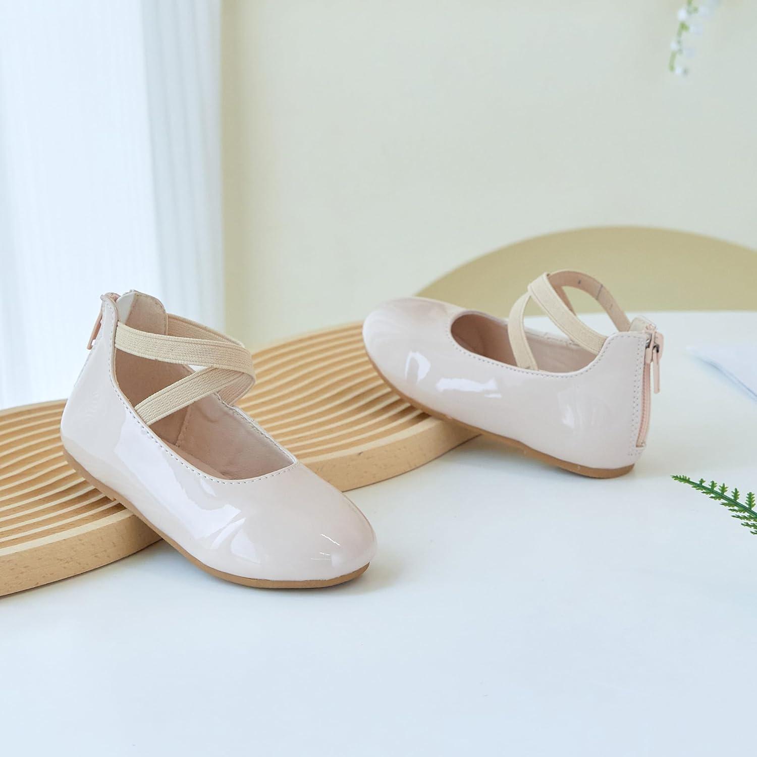 imageKiderence Toddler Girls Dress Shoes Little Kids Mary Janes Ballet Flats ToddlerCk210 Nude