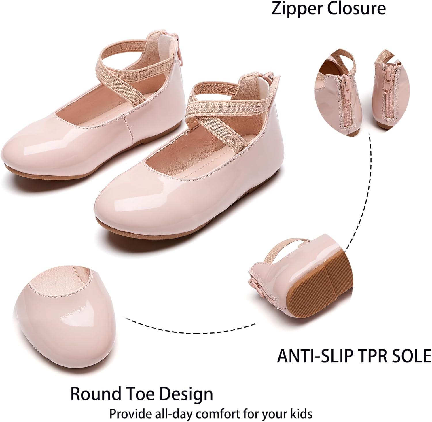 imageKiderence Toddler Girls Dress Shoes Little Kids Mary Janes Ballet Flats ToddlerCk210 Nude