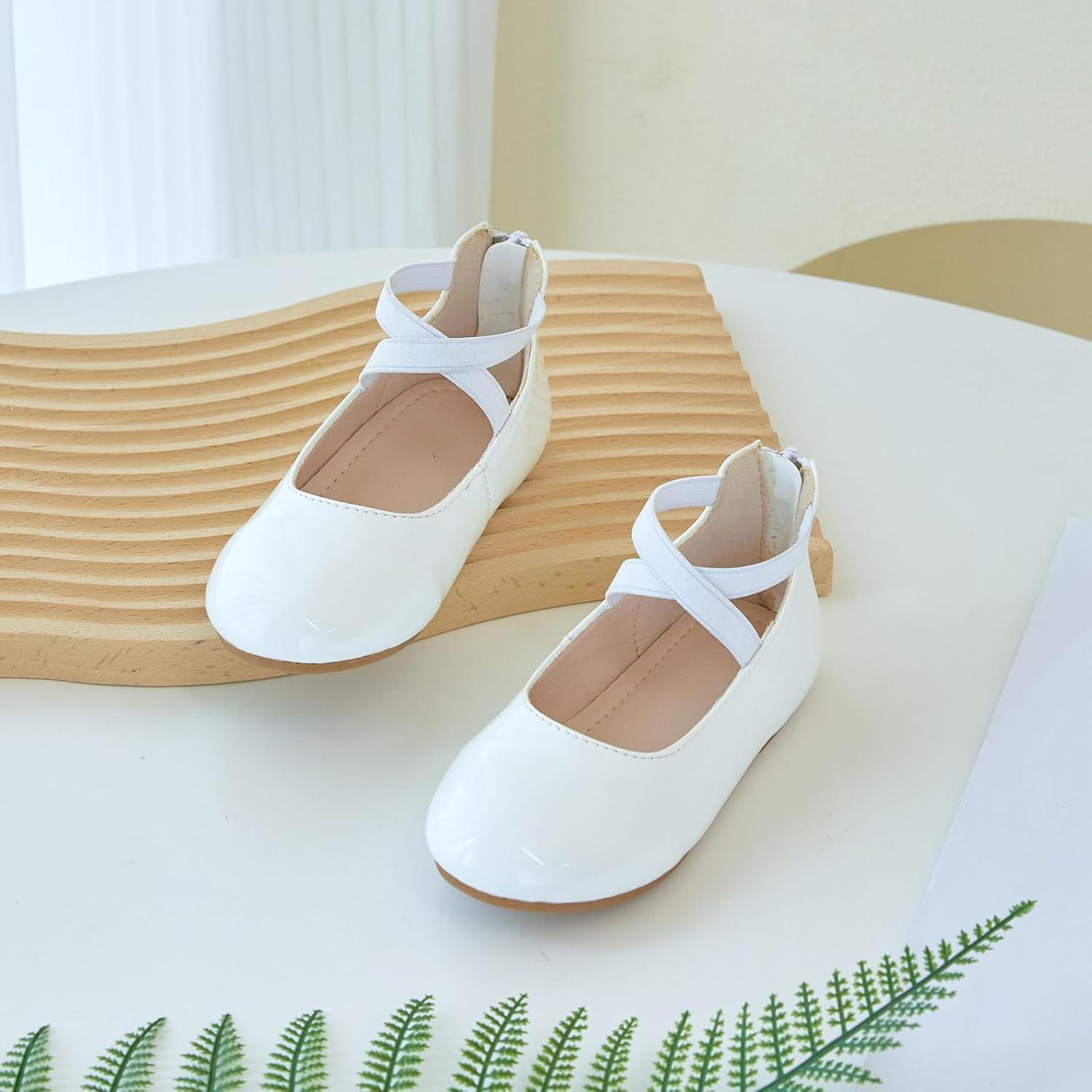 imageKiderence Toddler Girls Dress Shoes Little Kids Mary Janes Ballet Flats ToddlerCk210 White