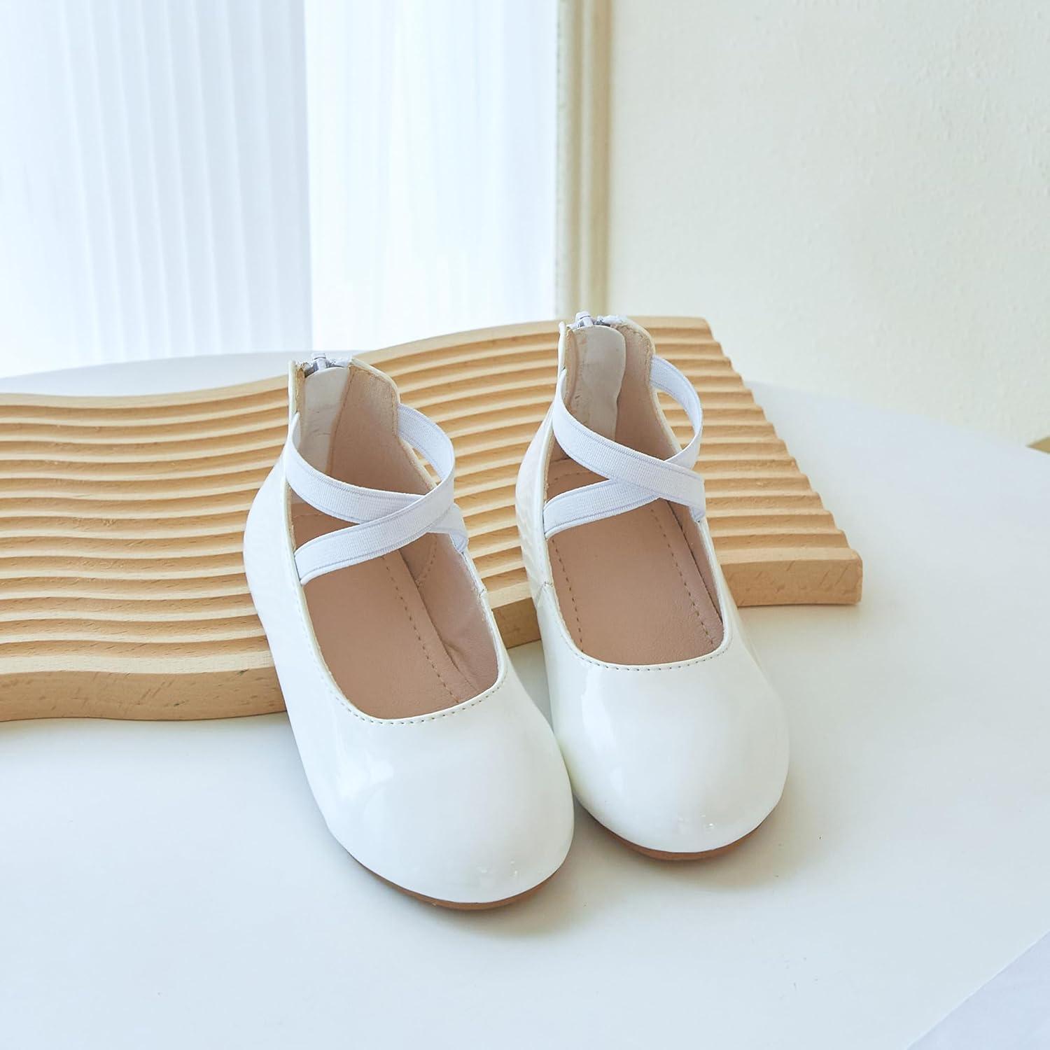 imageKiderence Toddler Girls Dress Shoes Little Kids Mary Janes Ballet Flats ToddlerCk210 White