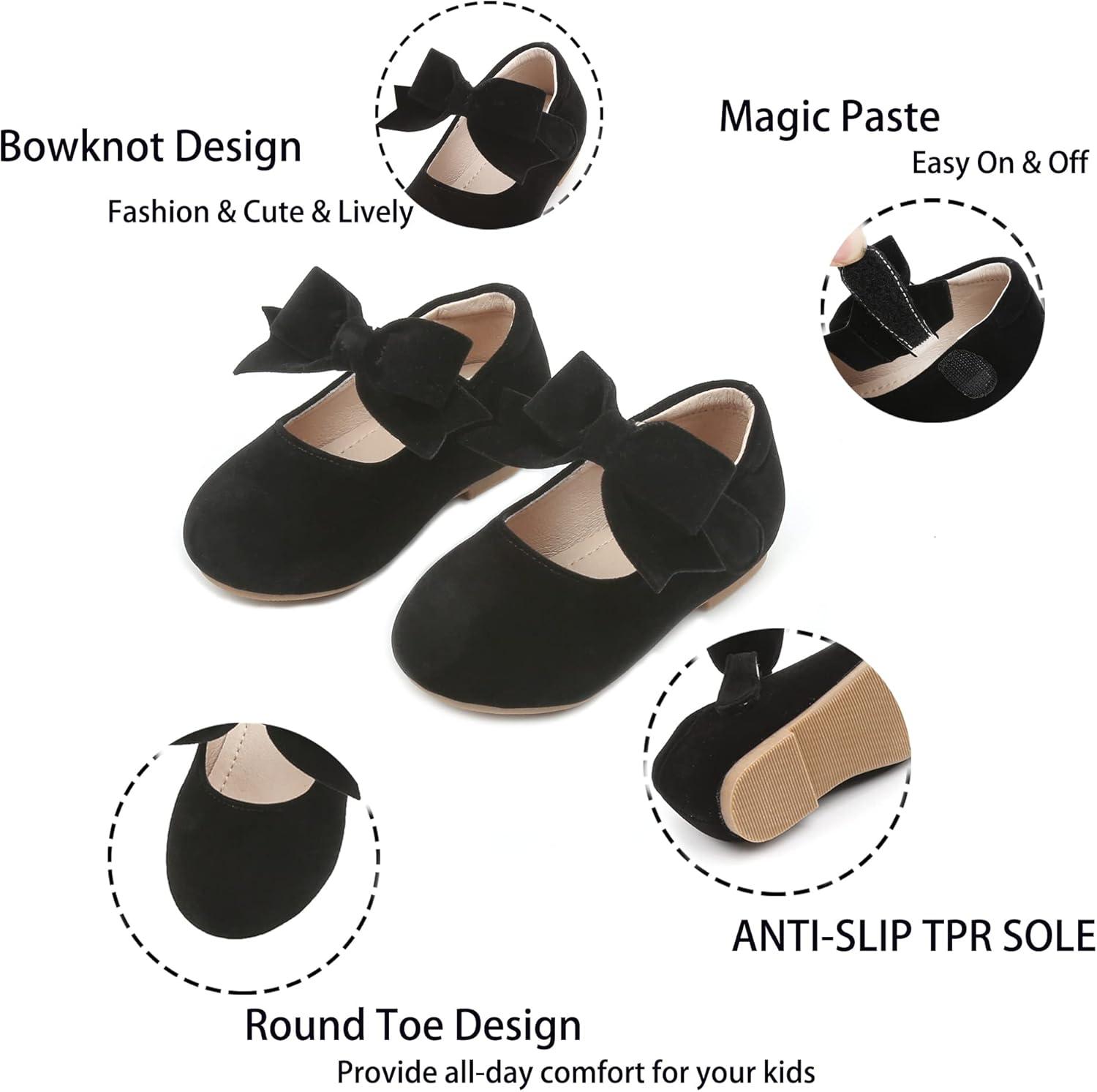 imageKiderence Toddler Girls Dress Shoes Little Kids Mary Janes Ballet Flats ToddlerCk215 Black