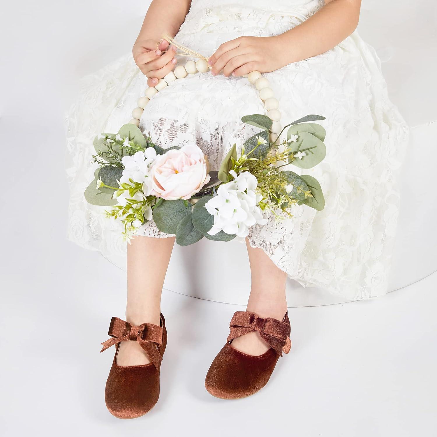 imageKiderence Toddler Girls Dress Shoes Little Kids Mary Janes Ballet Flats ToddlerCk215 Brown