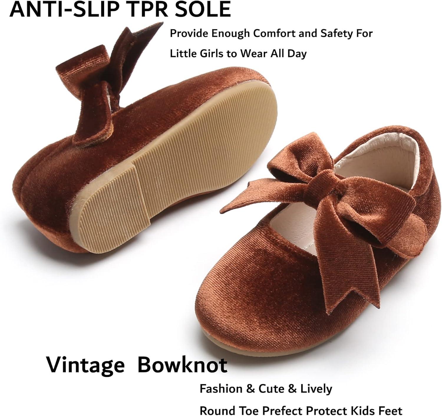 imageKiderence Toddler Girls Dress Shoes Little Kids Mary Janes Ballet Flats ToddlerCk215 Brown