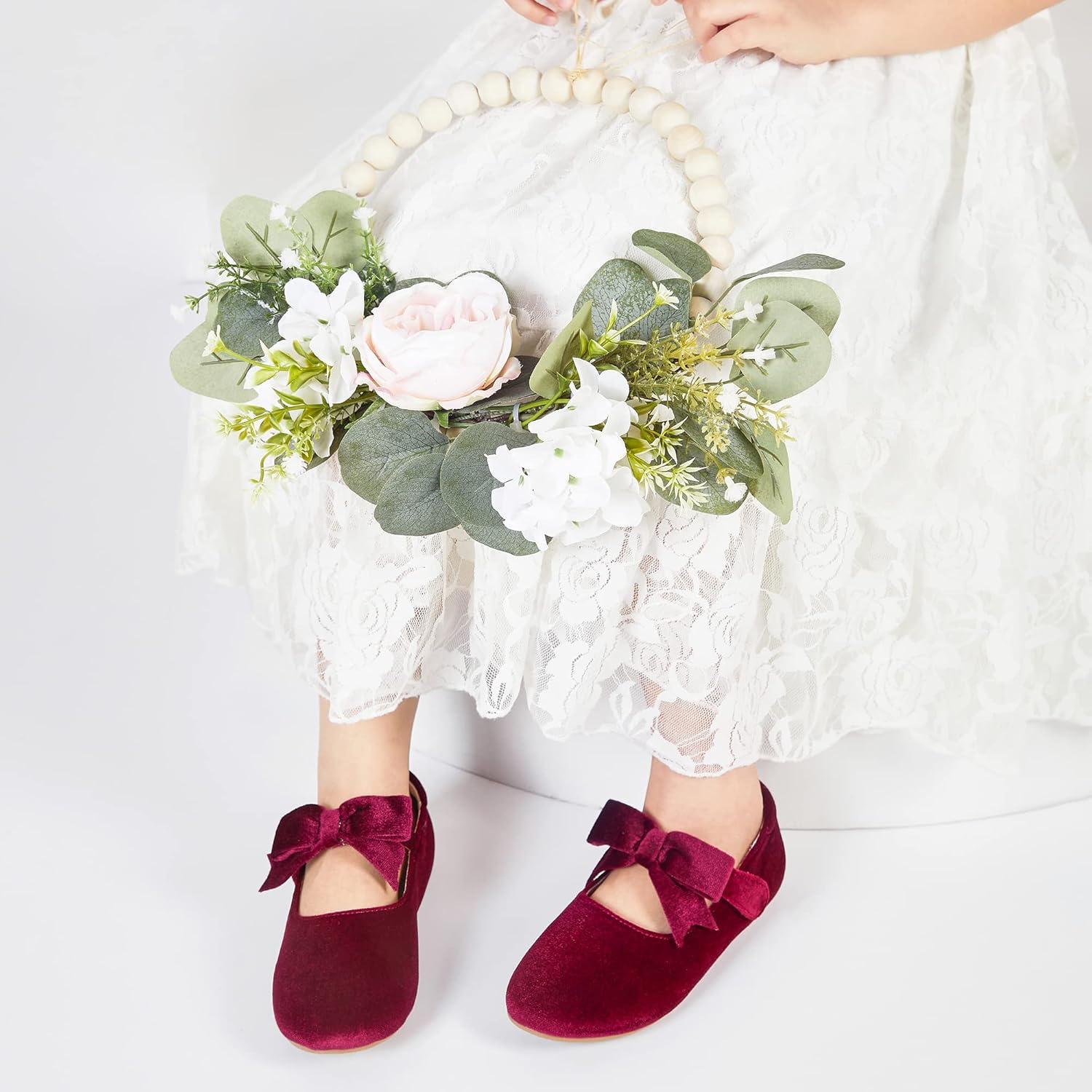 imageKiderence Toddler Girls Dress Shoes Little Kids Mary Janes Ballet Flats ToddlerCk215 Claret