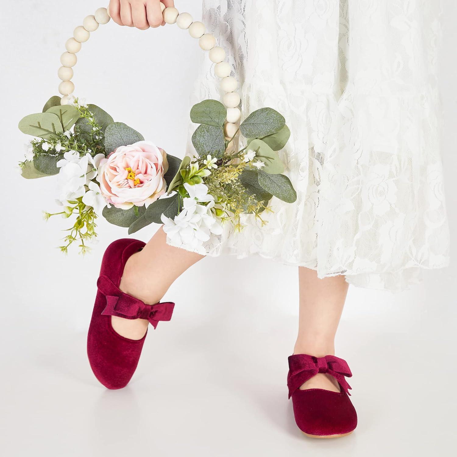 imageKiderence Toddler Girls Dress Shoes Little Kids Mary Janes Ballet Flats ToddlerCk215 Claret