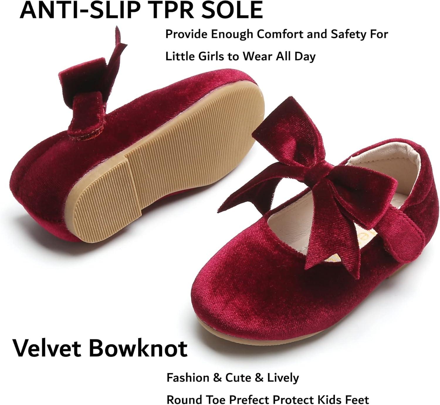 imageKiderence Toddler Girls Dress Shoes Little Kids Mary Janes Ballet Flats ToddlerCk215 Claret