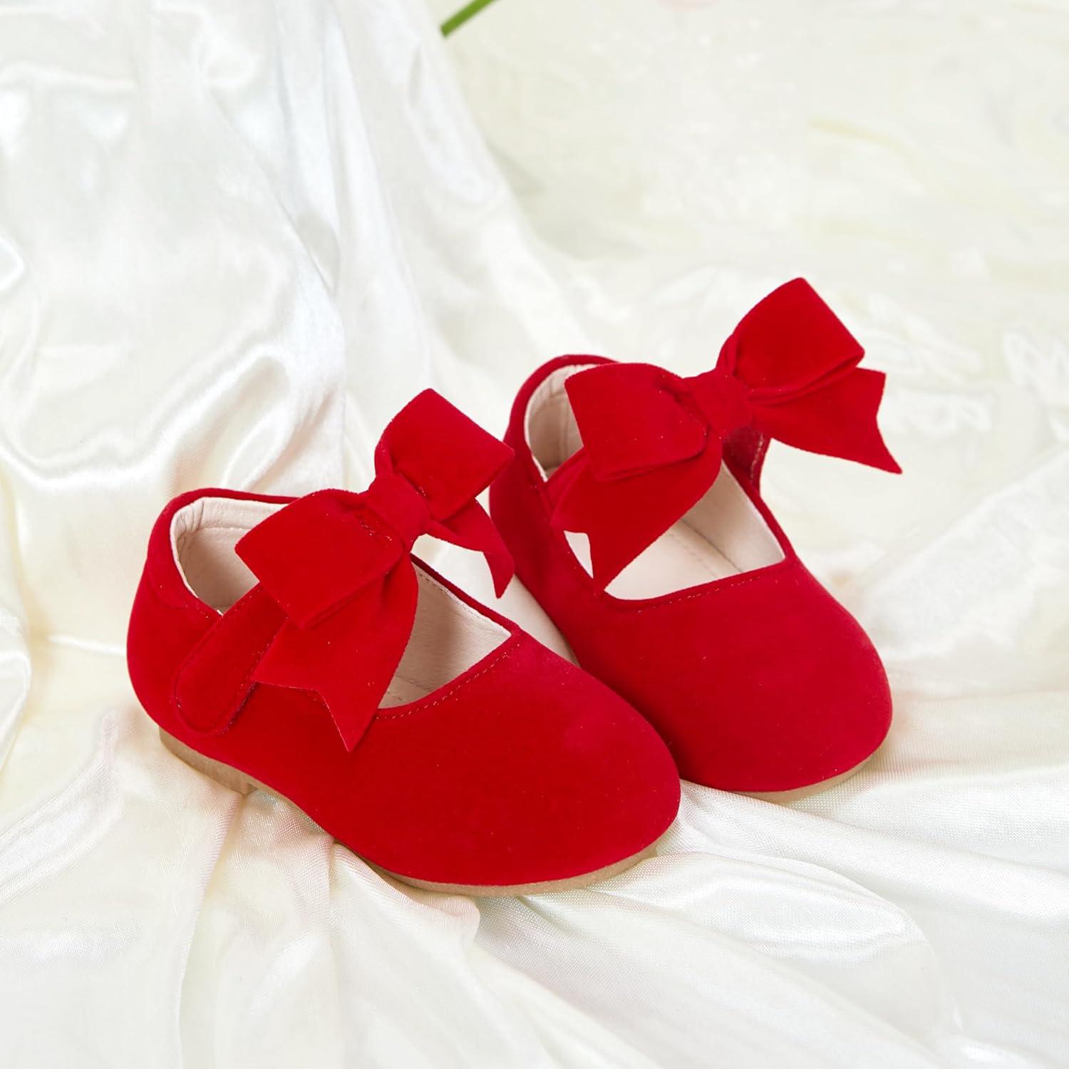 imageKiderence Toddler Girls Dress Shoes Little Kids Mary Janes Ballet Flats ToddlerCk215 Red