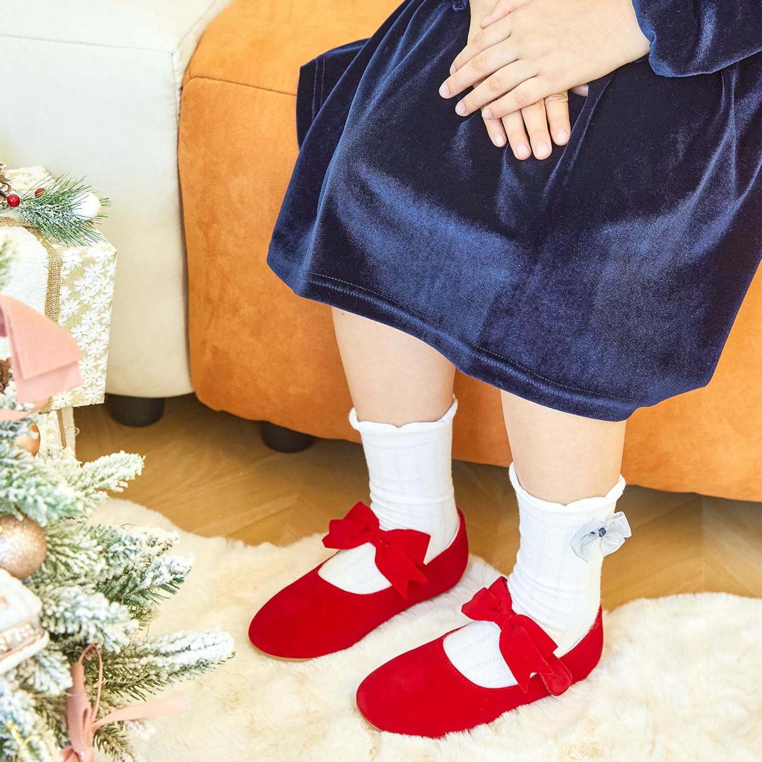 imageKiderence Toddler Girls Dress Shoes Little Kids Mary Janes Ballet Flats ToddlerCk215 Red