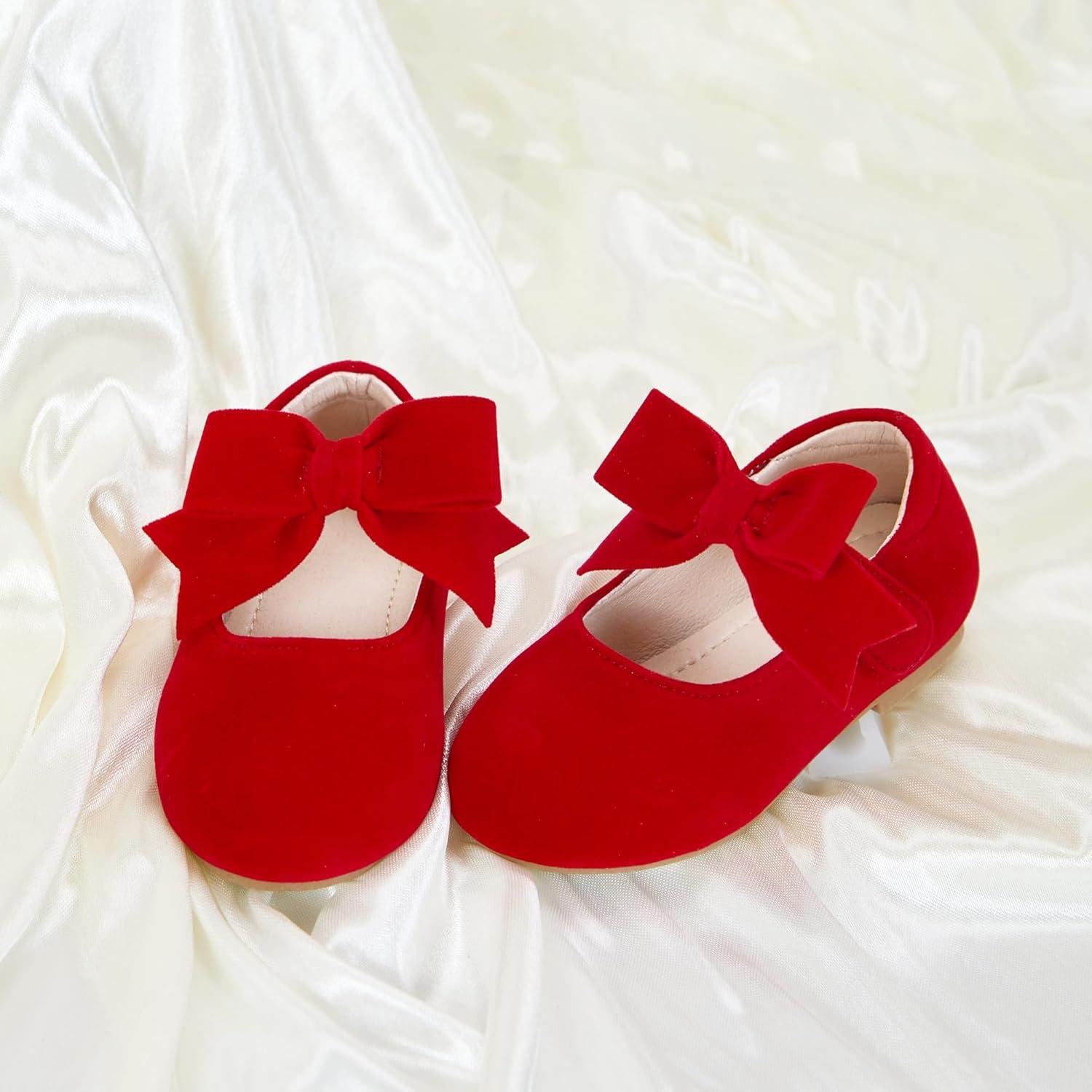 imageKiderence Toddler Girls Dress Shoes Little Kids Mary Janes Ballet Flats ToddlerCk215 Red