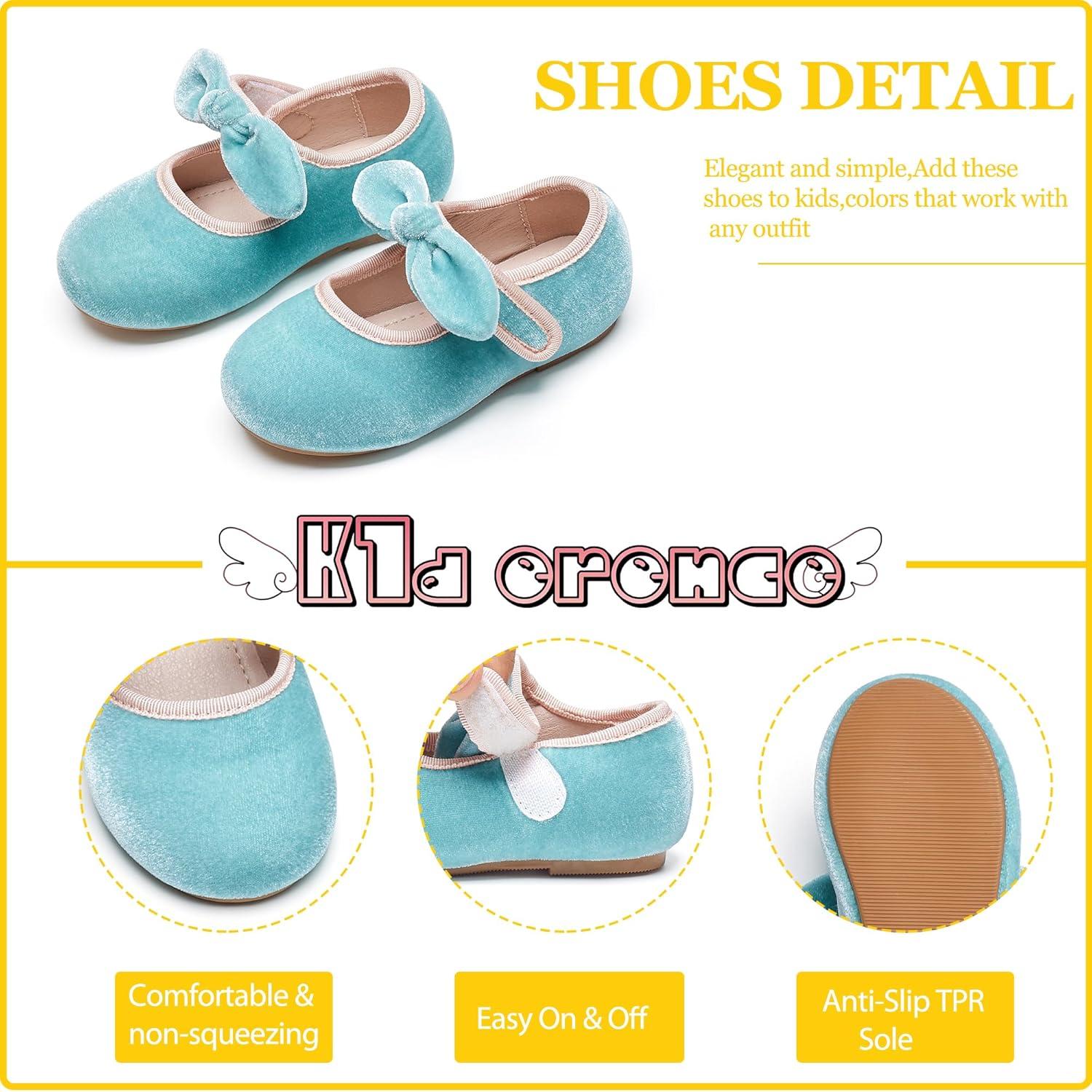 imageKiderence Toddler Girls Dress Shoes Little Kids Mary Janes Ballet Flats ToddlerCk321 Blue