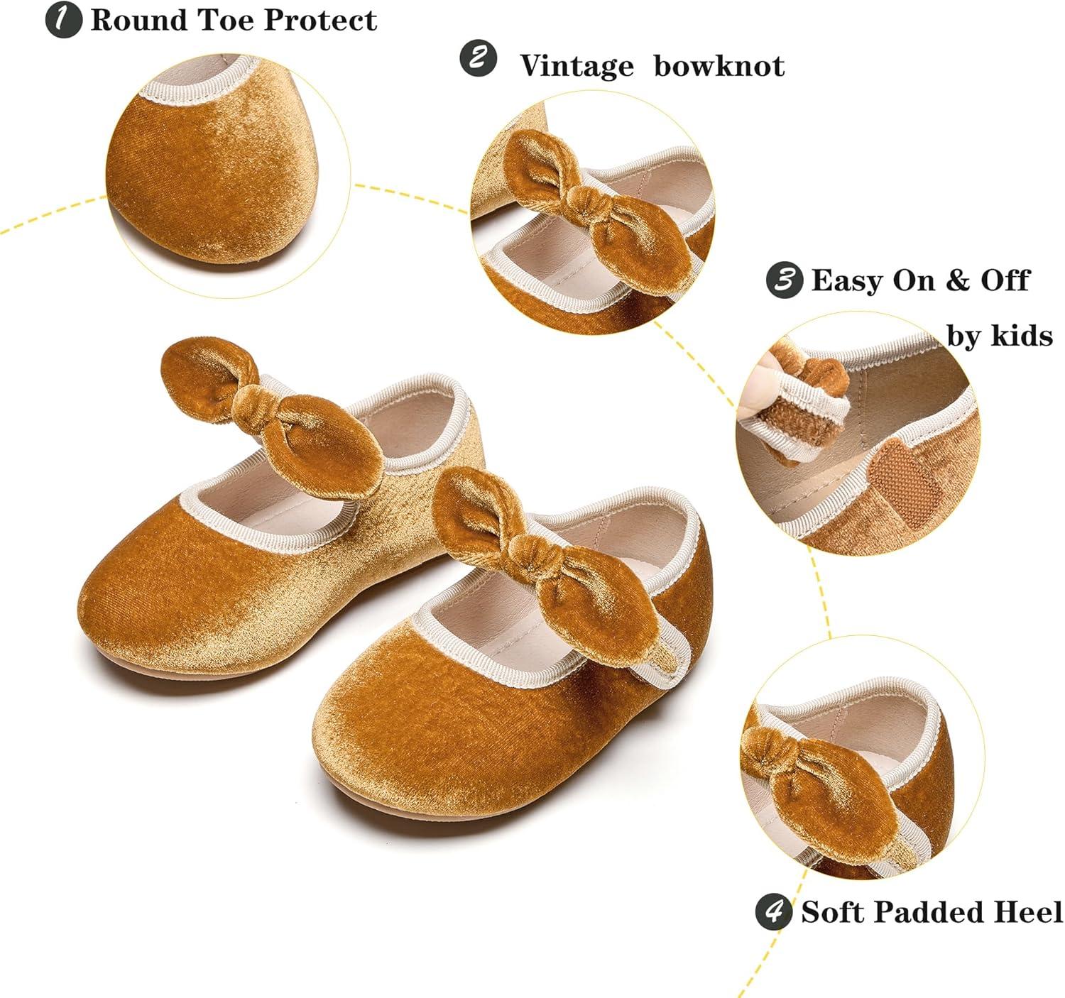 imageKiderence Toddler Girls Dress Shoes Little Kids Mary Janes Ballet Flats ToddlerCk321 Brown