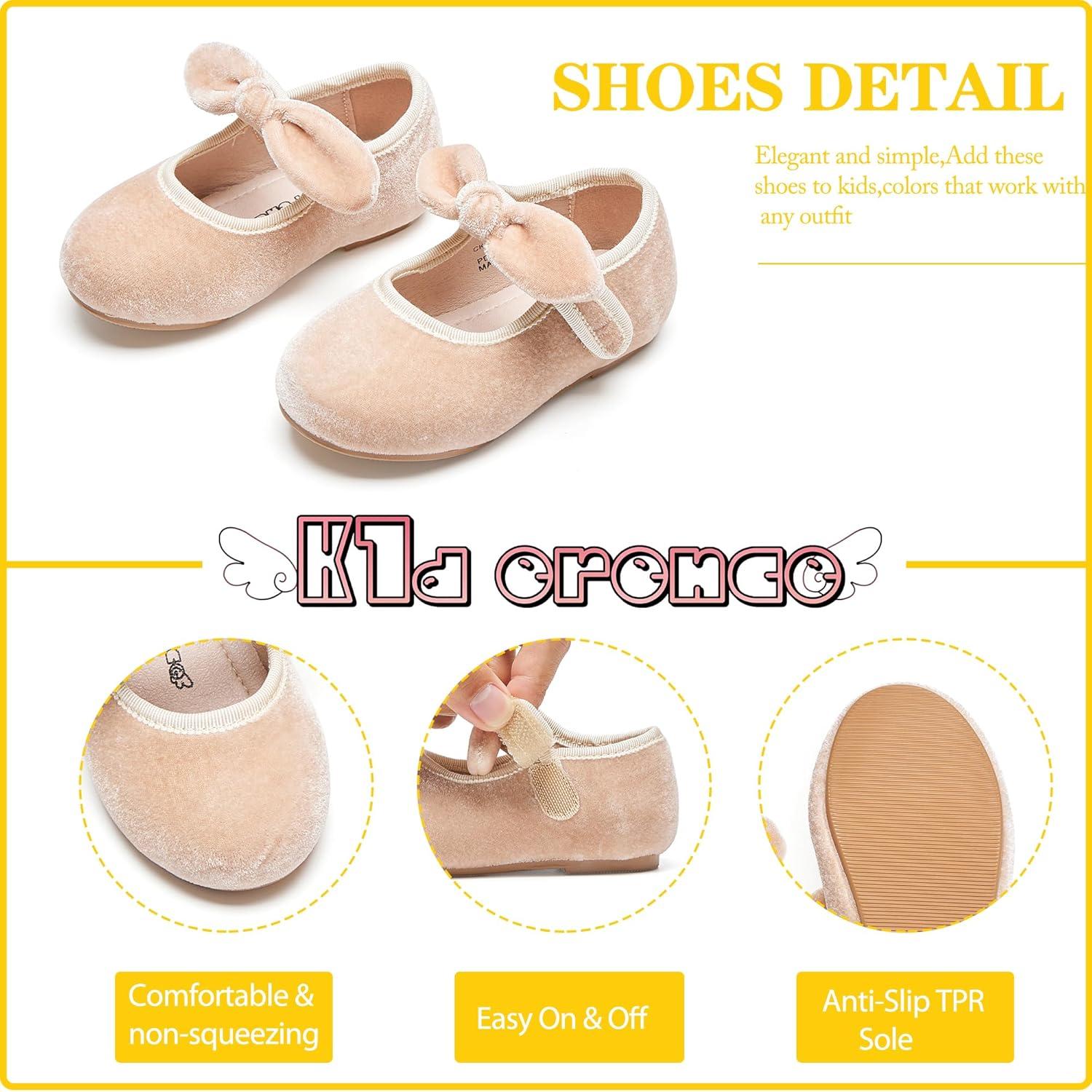 imageKiderence Toddler Girls Dress Shoes Little Kids Mary Janes Ballet Flats ToddlerCk321 Nude