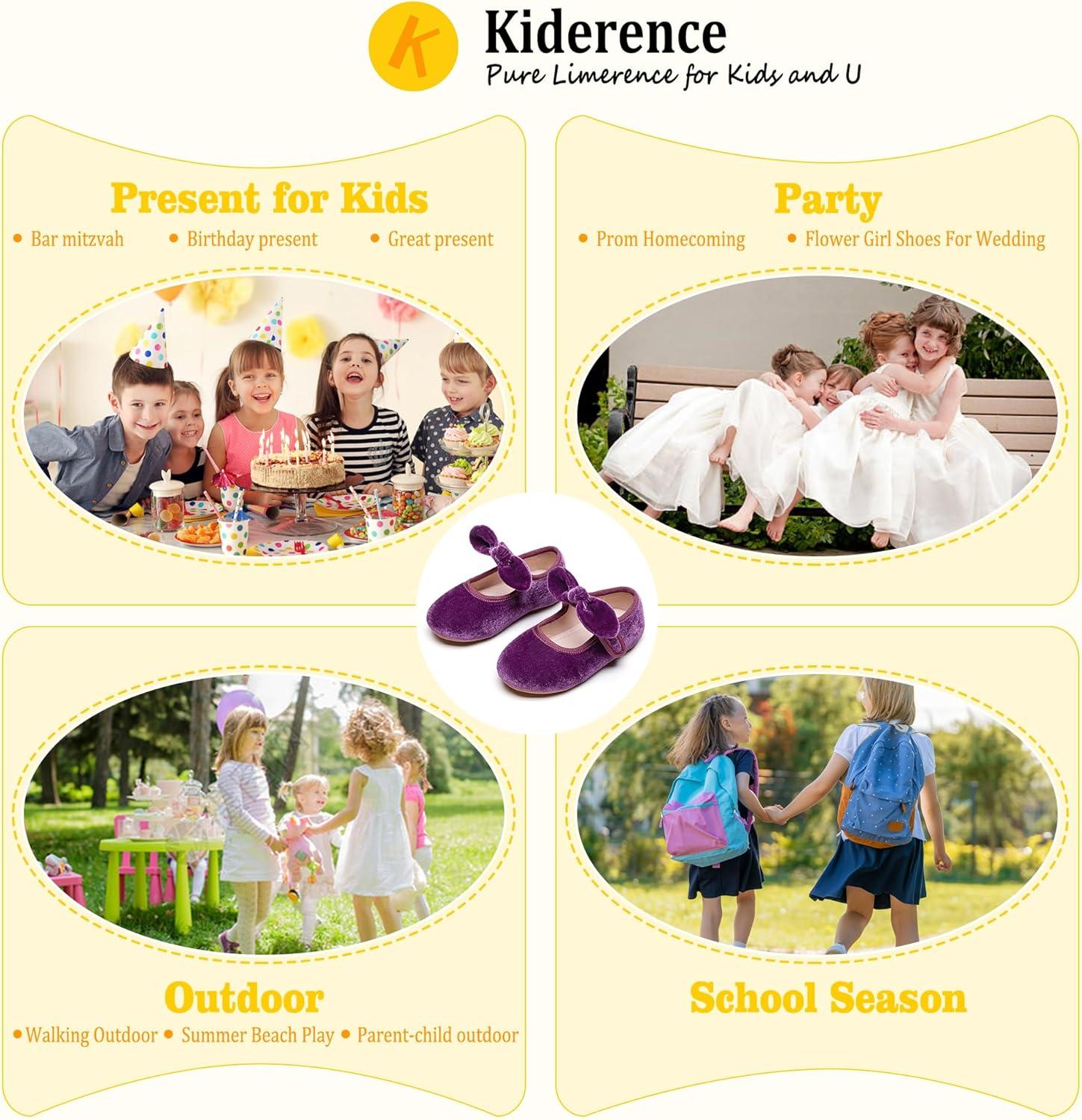 imageKiderence Toddler Girls Dress Shoes Little Kids Mary Janes Ballet Flats ToddlerCk321 Purple