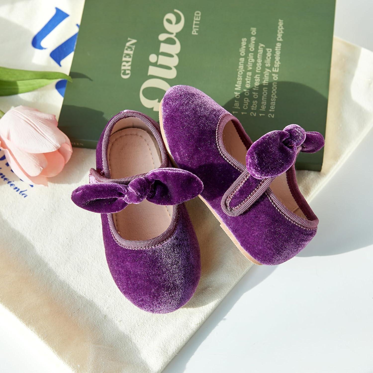 imageKiderence Toddler Girls Dress Shoes Little Kids Mary Janes Ballet Flats ToddlerCk321 Purple