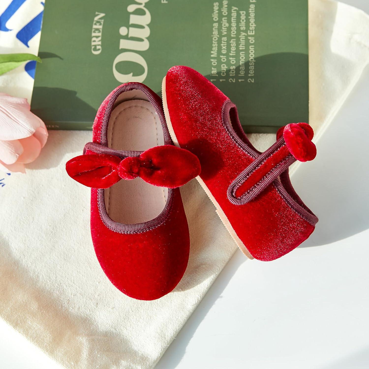 imageKiderence Toddler Girls Dress Shoes Little Kids Mary Janes Ballet Flats ToddlerCk321 Red