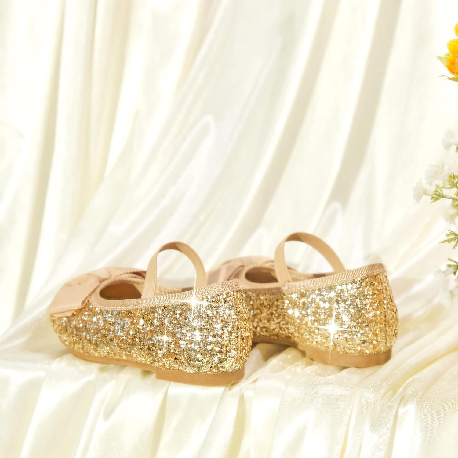 imageKiderence Toddler Girls Dress Shoes Little Kids Mary Janes Ballet Flats ToddlerCk322 Gold