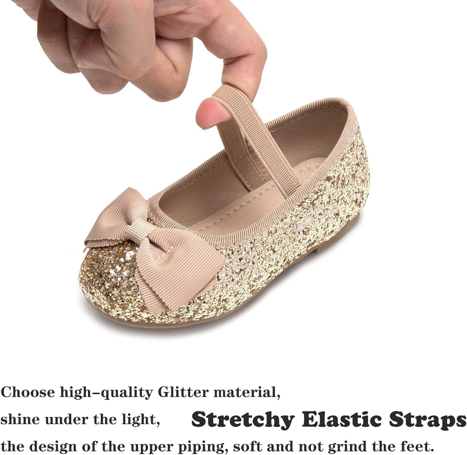 imageKiderence Toddler Girls Dress Shoes Little Kids Mary Janes Ballet Flats ToddlerCk322 Gold