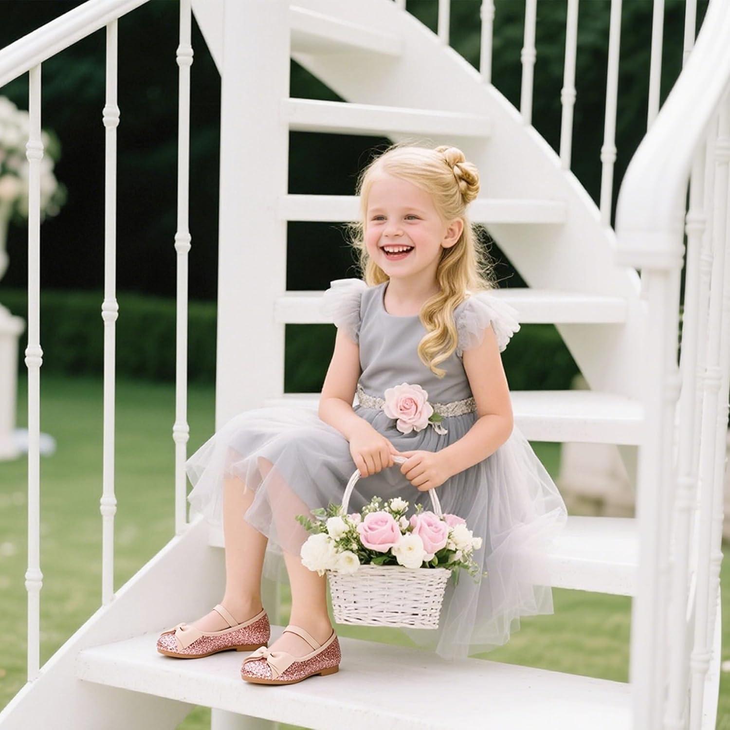 imageKiderence Toddler Girls Dress Shoes Little Kids Mary Janes Ballet Flats ToddlerCk322 Rose Gold