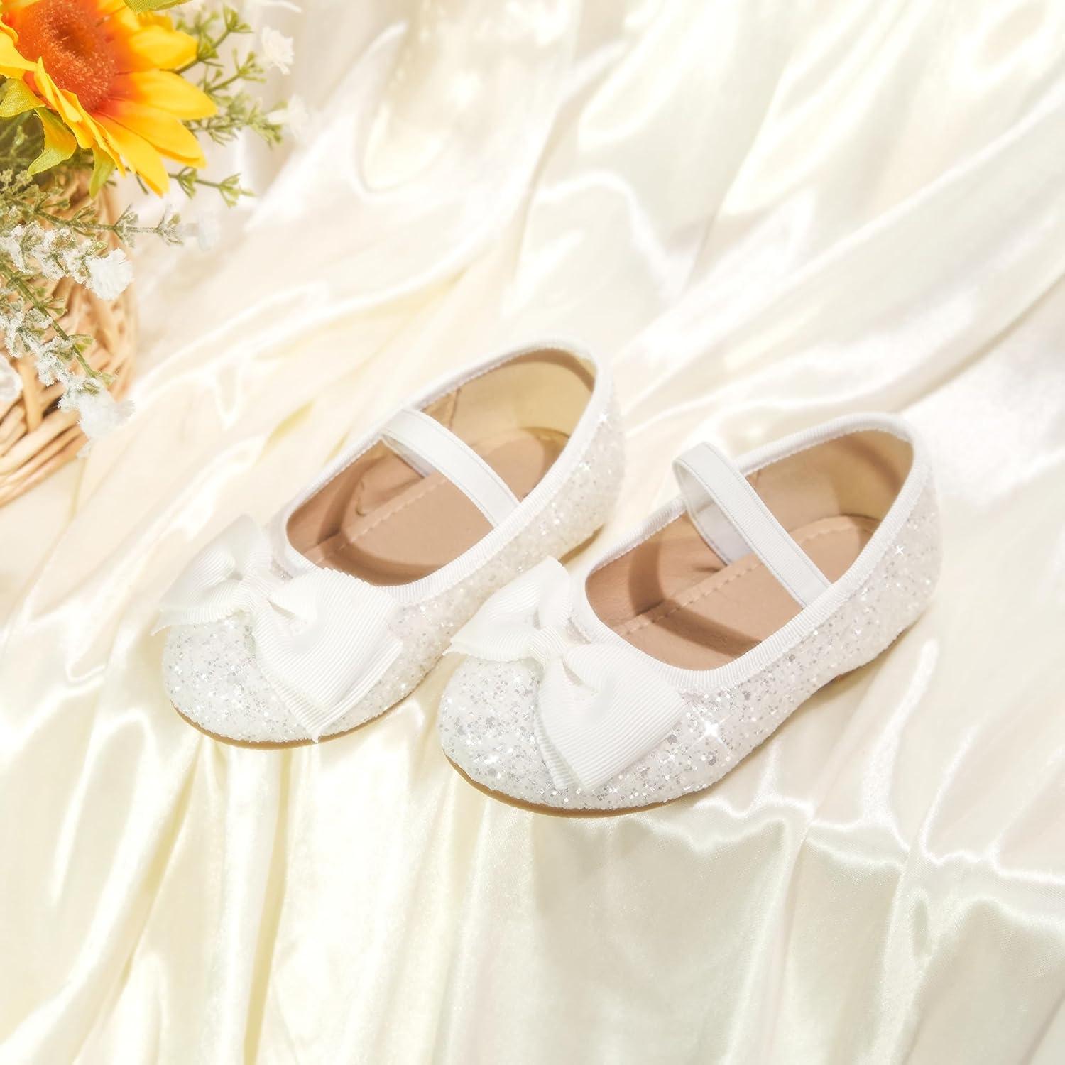 imageKiderence Toddler Girls Dress Shoes Little Kids Mary Janes Ballet Flats ToddlerCk322 White