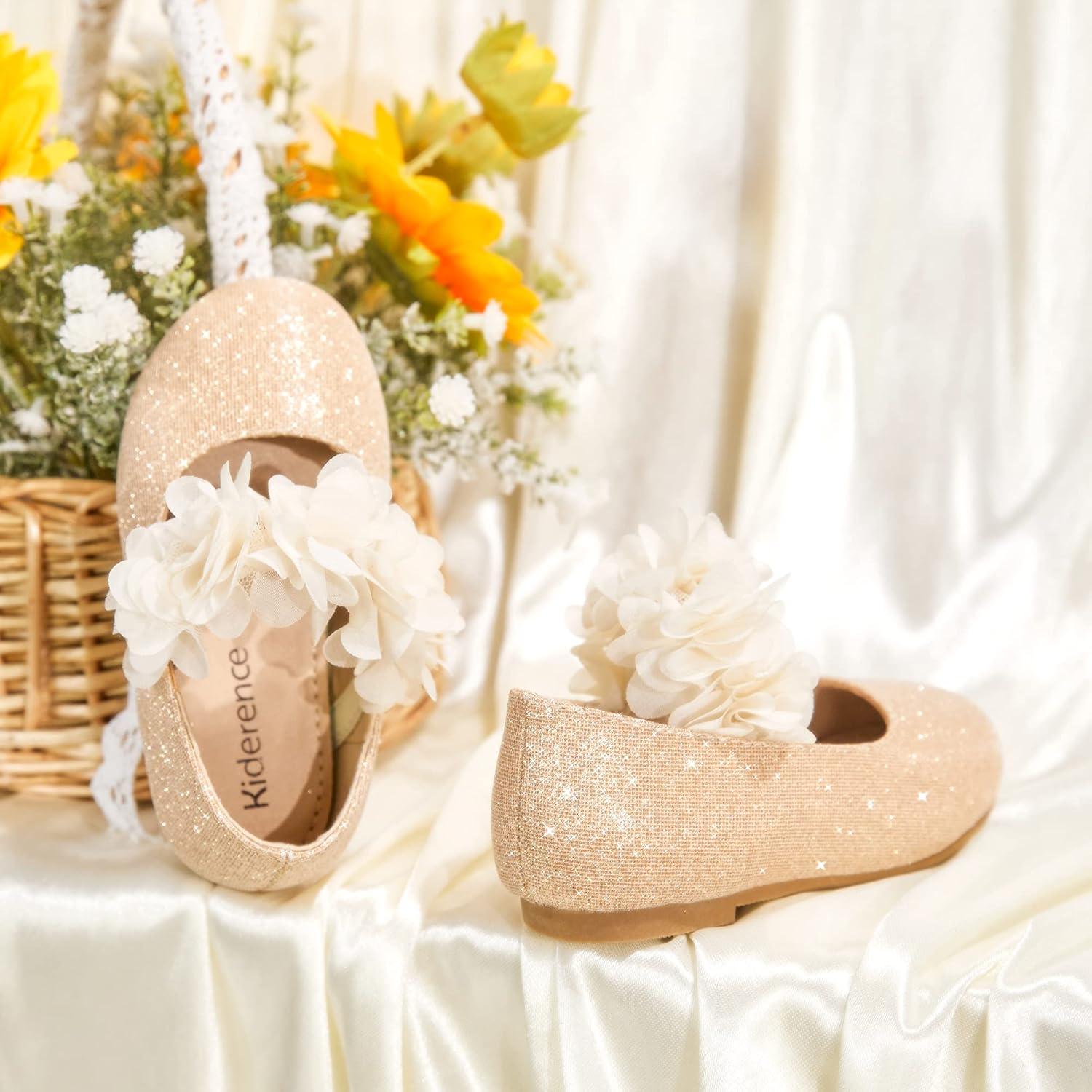 imageKiderence Toddler Girls Dress Shoes Little Kids Mary Janes Ballet Flats ToddlerCk323 Gold