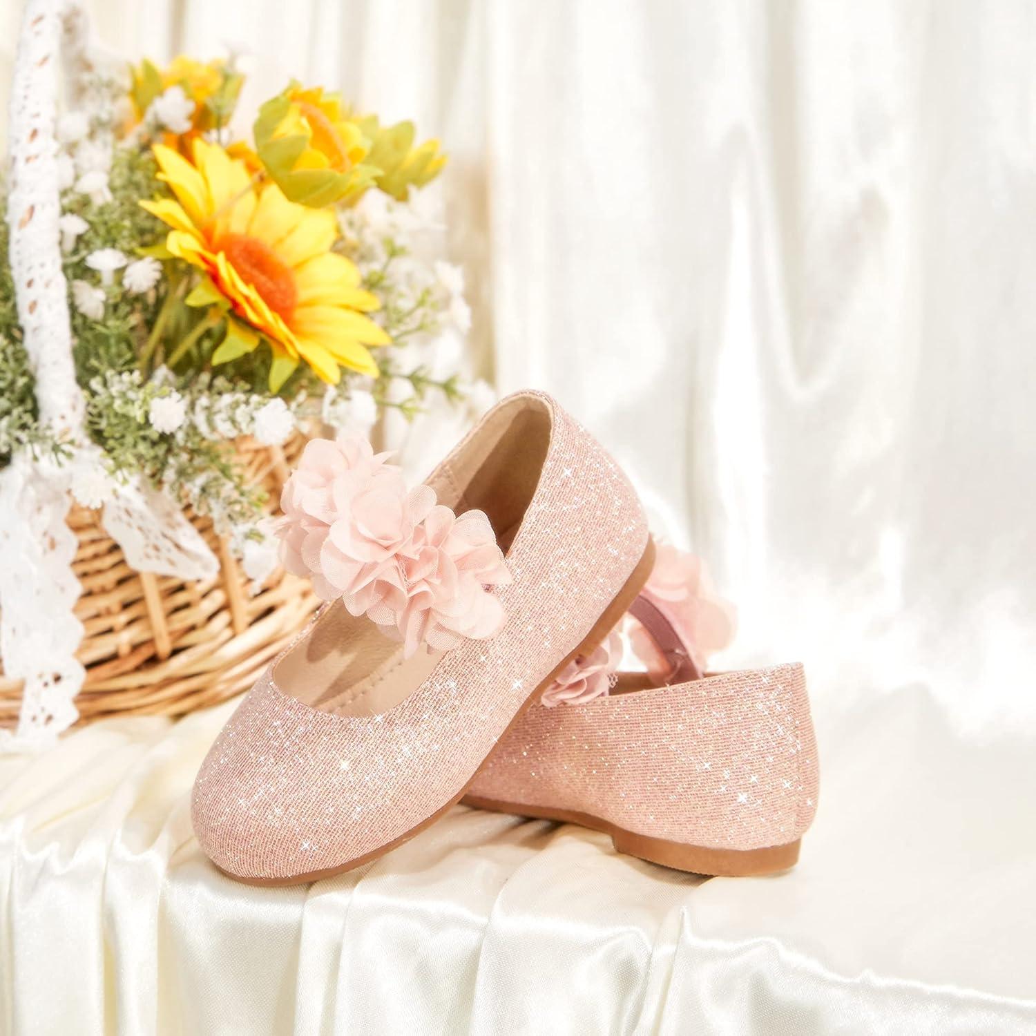 imageKiderence Toddler Girls Dress Shoes Little Kids Mary Janes Ballet Flats ToddlerCk323 Pink