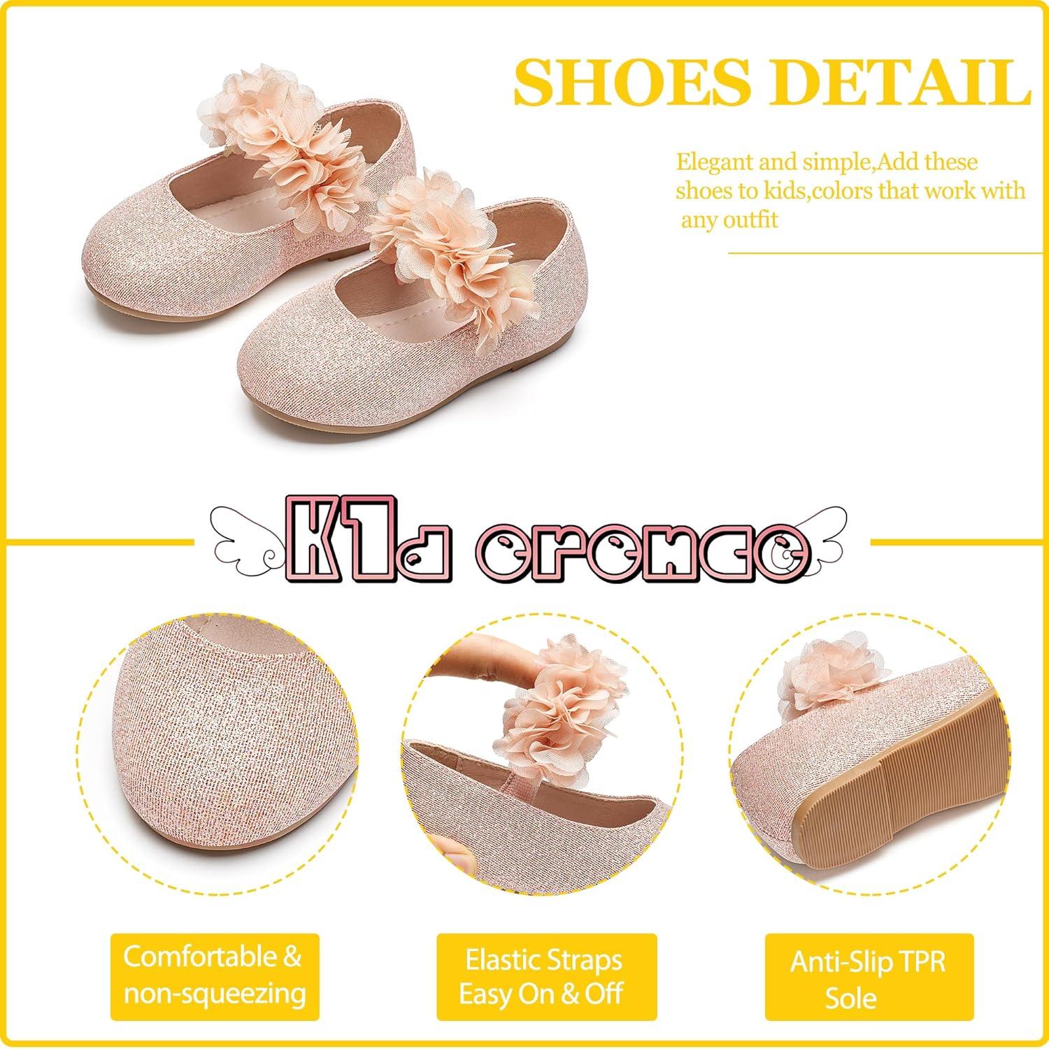 imageKiderence Toddler Girls Dress Shoes Little Kids Mary Janes Ballet Flats ToddlerCk323 Pinko