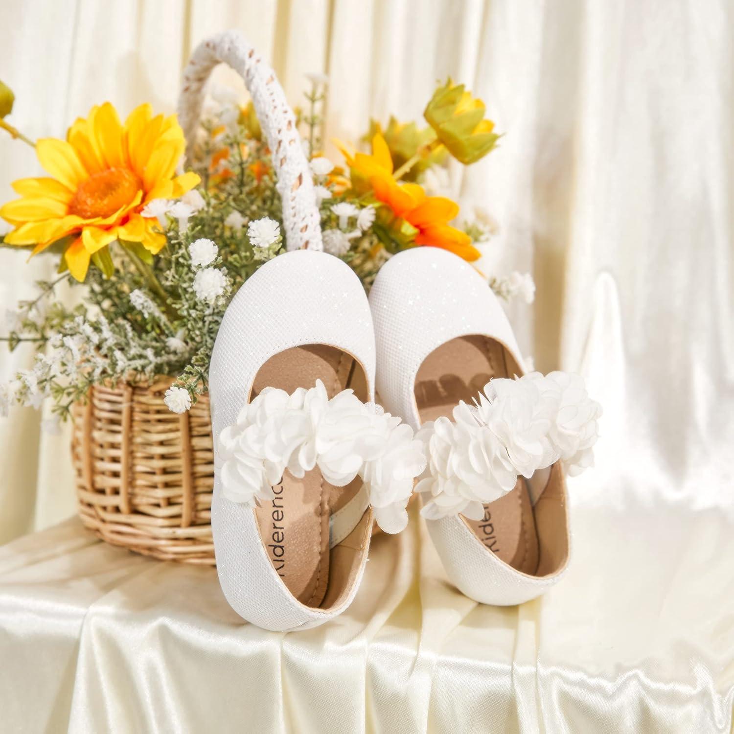 imageKiderence Toddler Girls Dress Shoes Little Kids Mary Janes Ballet Flats ToddlerCk323 White