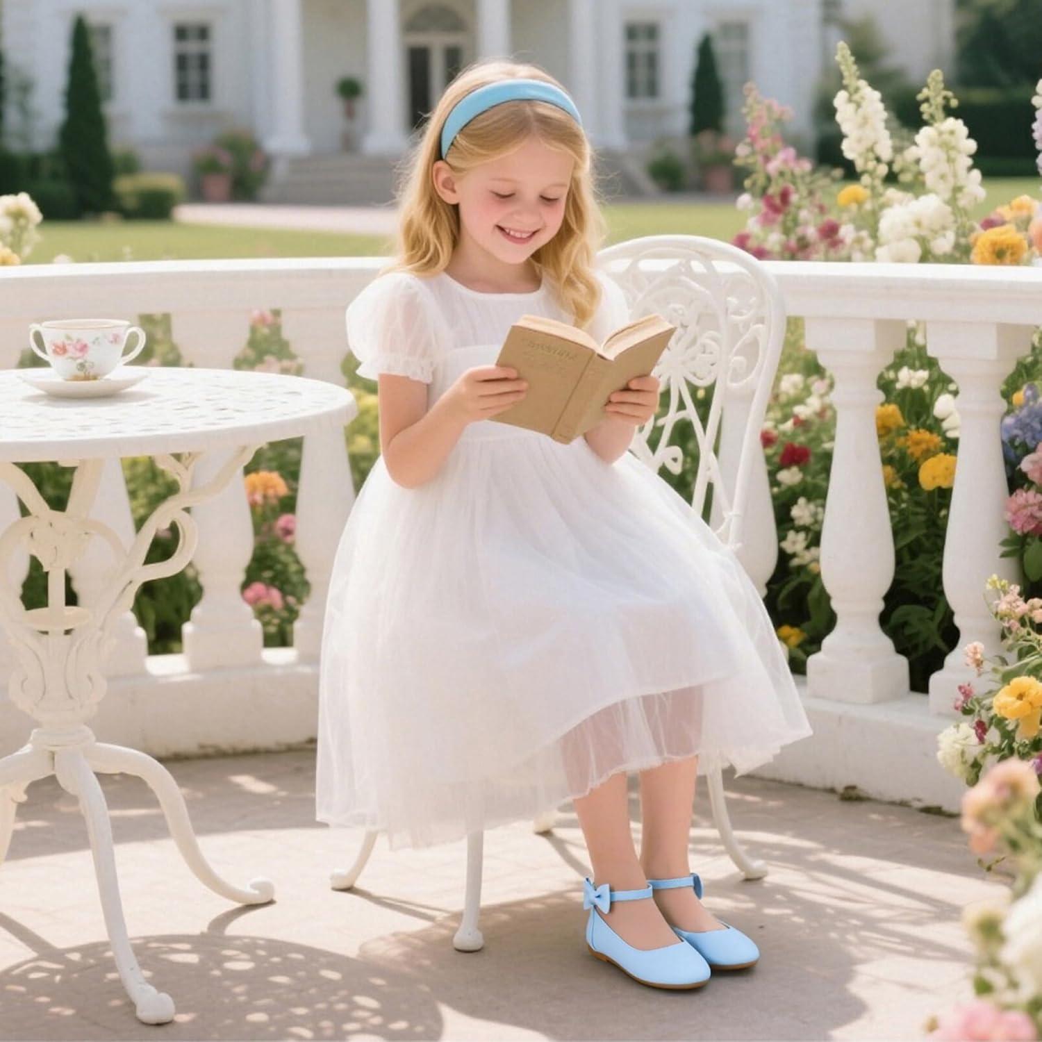 imageKiderence Toddler Girls Dress Shoes Little Kids Mary Janes Ballet Flats ToddlerCk325 Light Blue