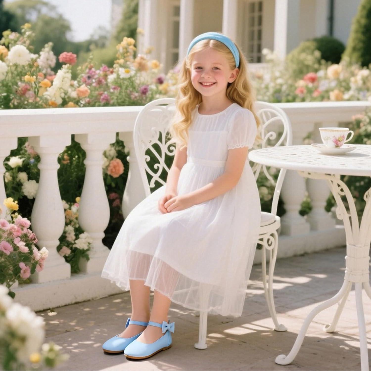 imageKiderence Toddler Girls Dress Shoes Little Kids Mary Janes Ballet Flats ToddlerCk325 Light Blue