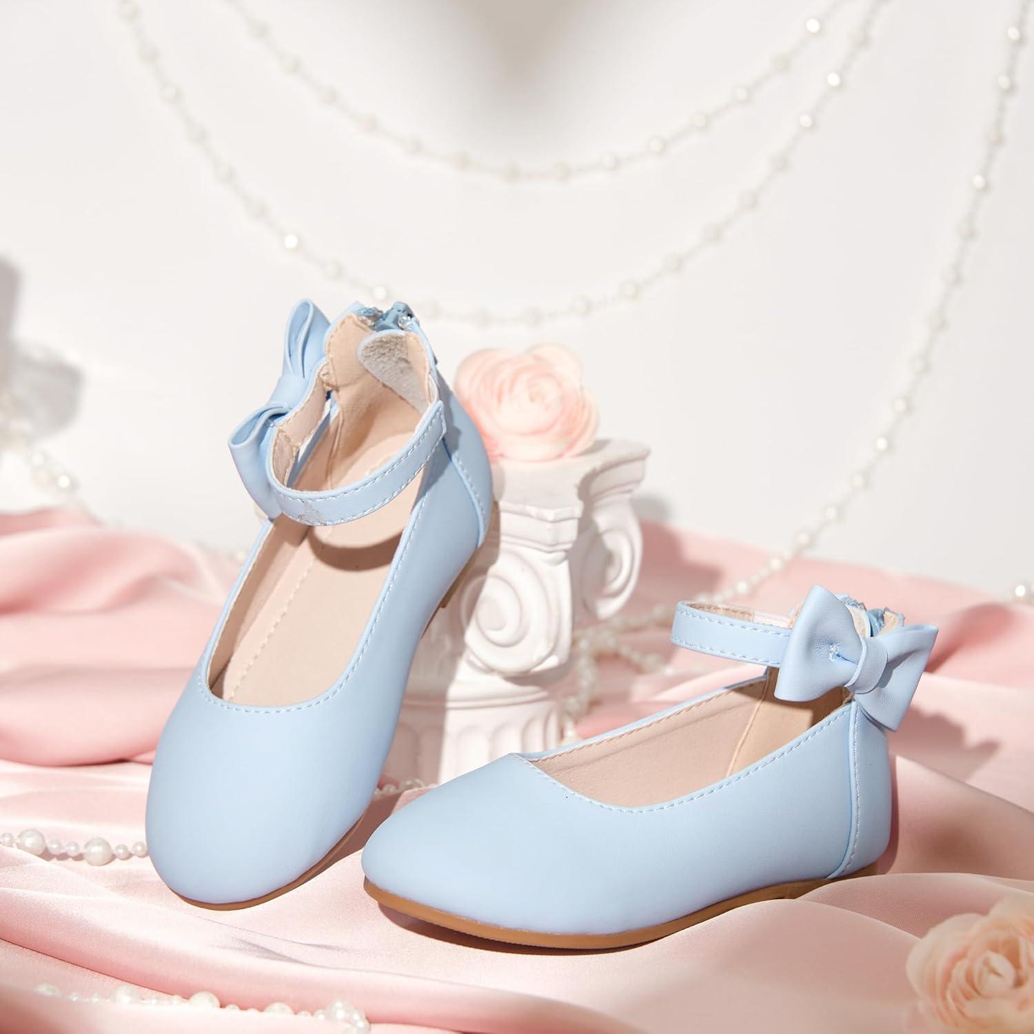 imageKiderence Toddler Girls Dress Shoes Little Kids Mary Janes Ballet Flats ToddlerCk325 Light Blue