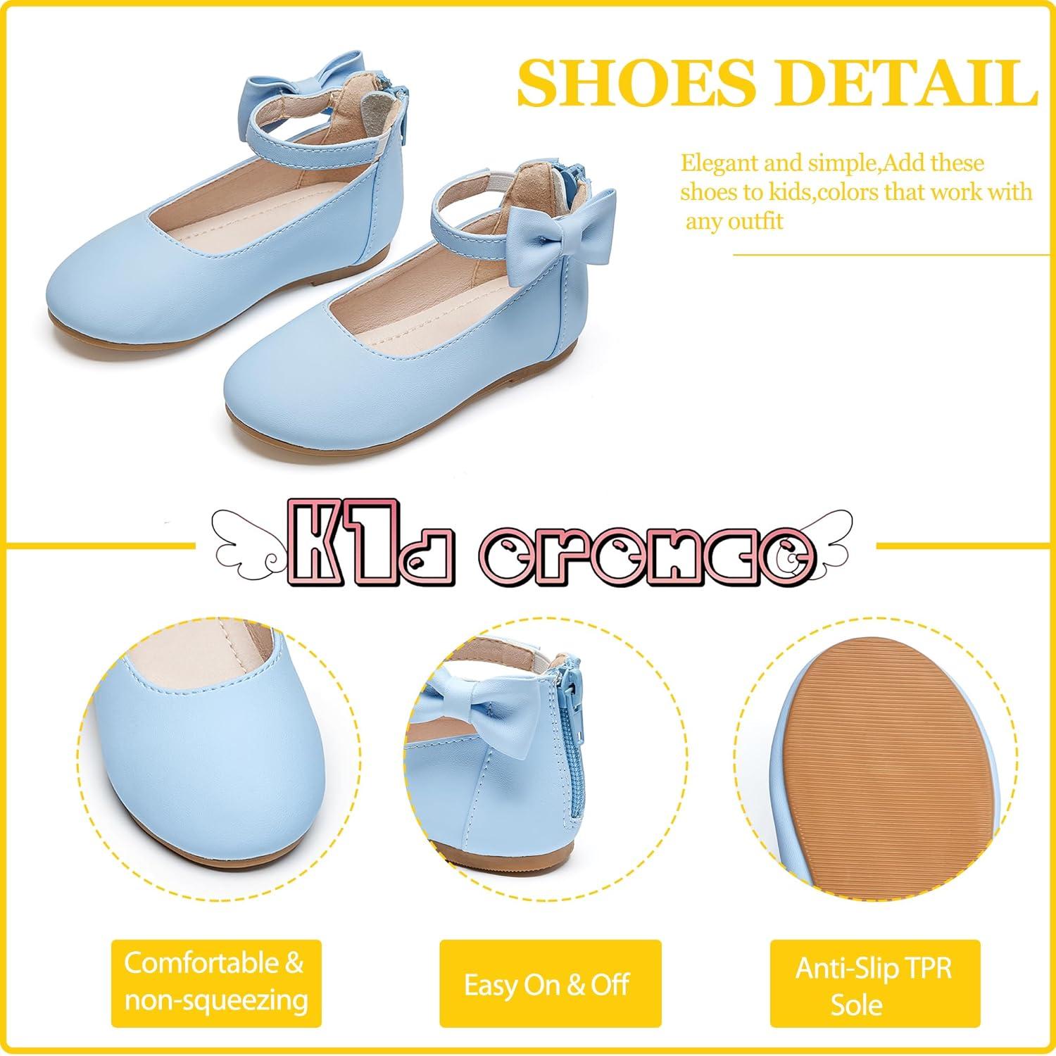 imageKiderence Toddler Girls Dress Shoes Little Kids Mary Janes Ballet Flats ToddlerCk325 Light Blue