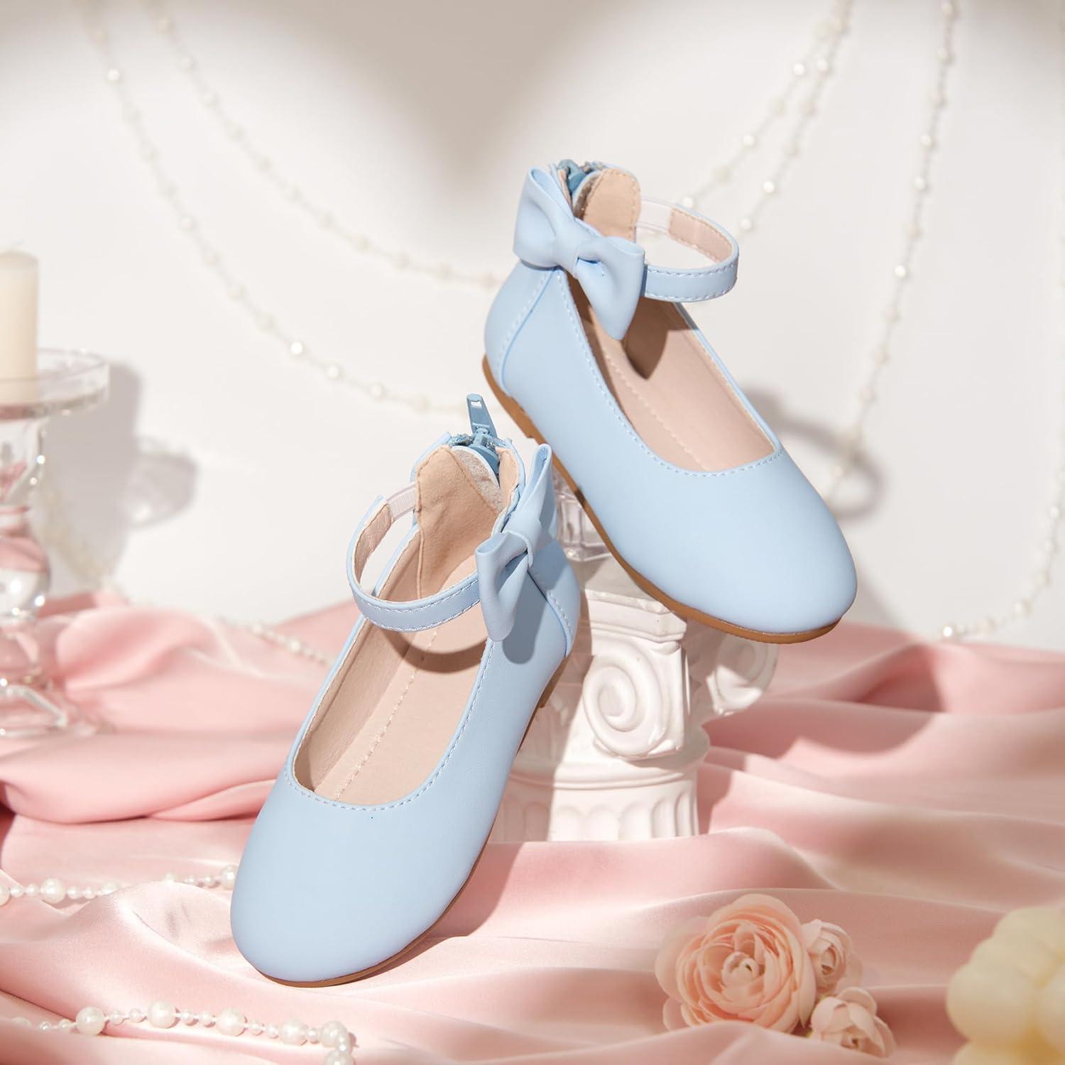 imageKiderence Toddler Girls Dress Shoes Little Kids Mary Janes Ballet Flats ToddlerCk325 Light Blue