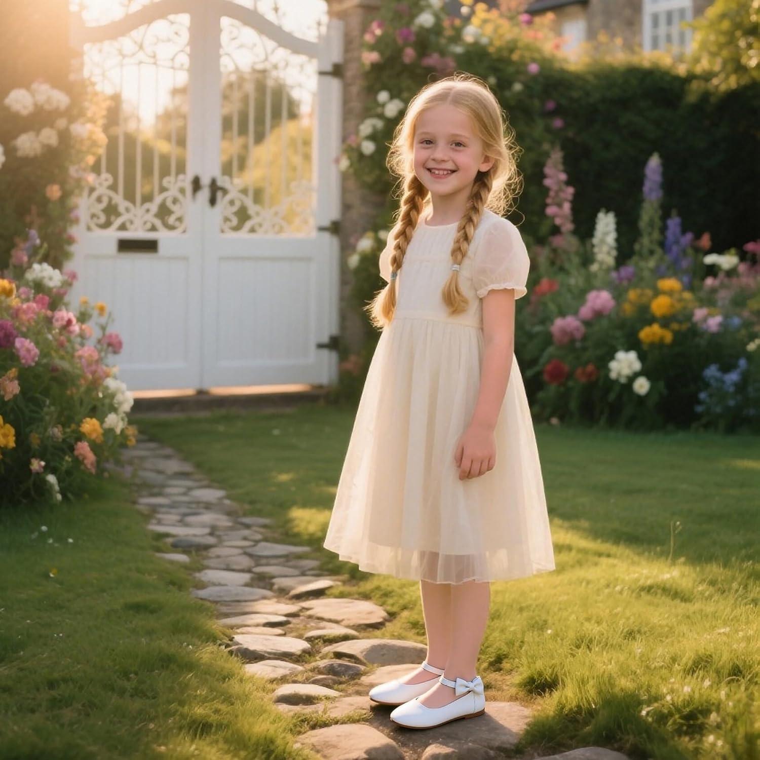 imageKiderence Toddler Girls Dress Shoes Little Kids Mary Janes Ballet Flats ToddlerCk325 White