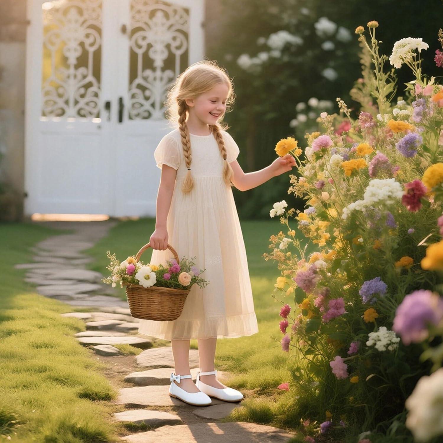 imageKiderence Toddler Girls Dress Shoes Little Kids Mary Janes Ballet Flats ToddlerCk325 White