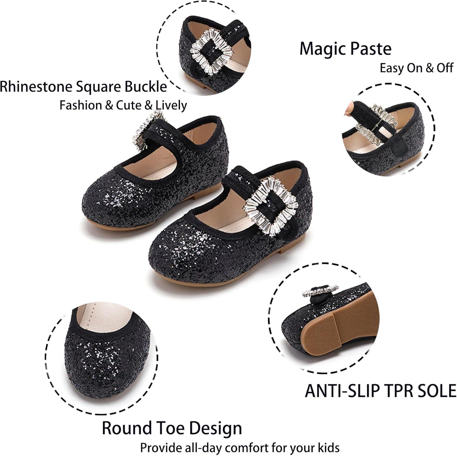 imageKiderence Toddler Girls Dress Shoes Little Kids Mary Janes Ballet Flats ToddlerCk328 Black