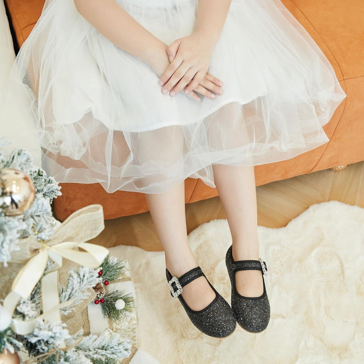 imageKiderence Toddler Girls Dress Shoes Little Kids Mary Janes Ballet Flats ToddlerCk328 Black