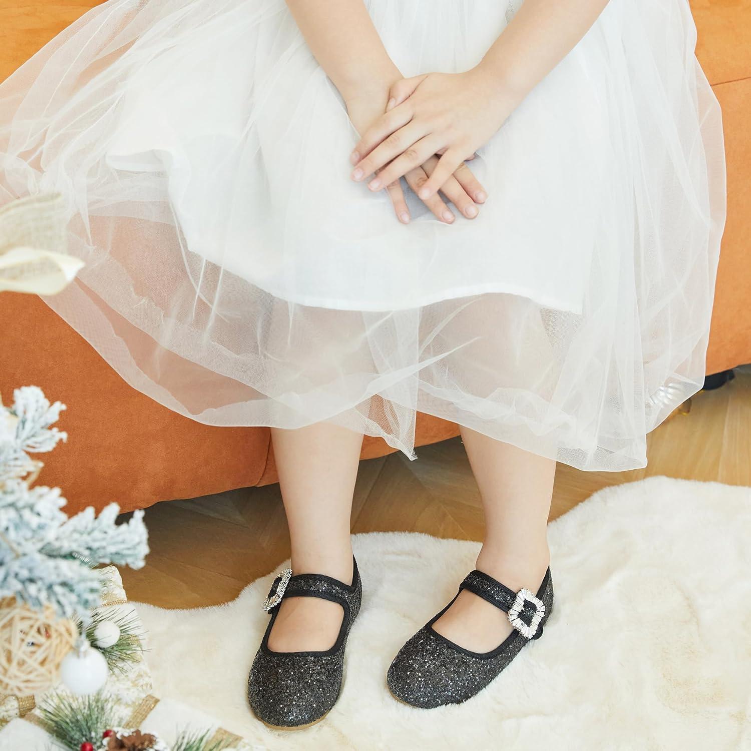 imageKiderence Toddler Girls Dress Shoes Little Kids Mary Janes Ballet Flats ToddlerCk328 Black