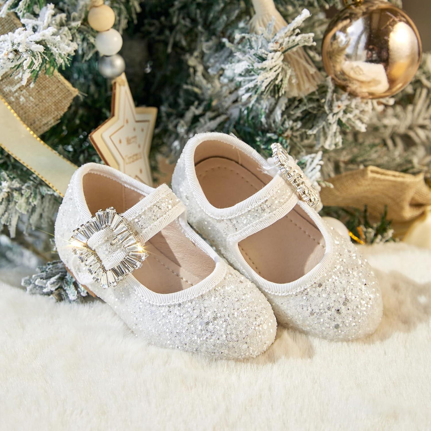 imageKiderence Toddler Girls Dress Shoes Little Kids Mary Janes Ballet Flats ToddlerCk328 White