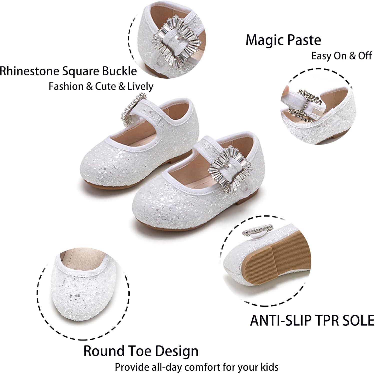 imageKiderence Toddler Girls Dress Shoes Little Kids Mary Janes Ballet Flats ToddlerCk328 White