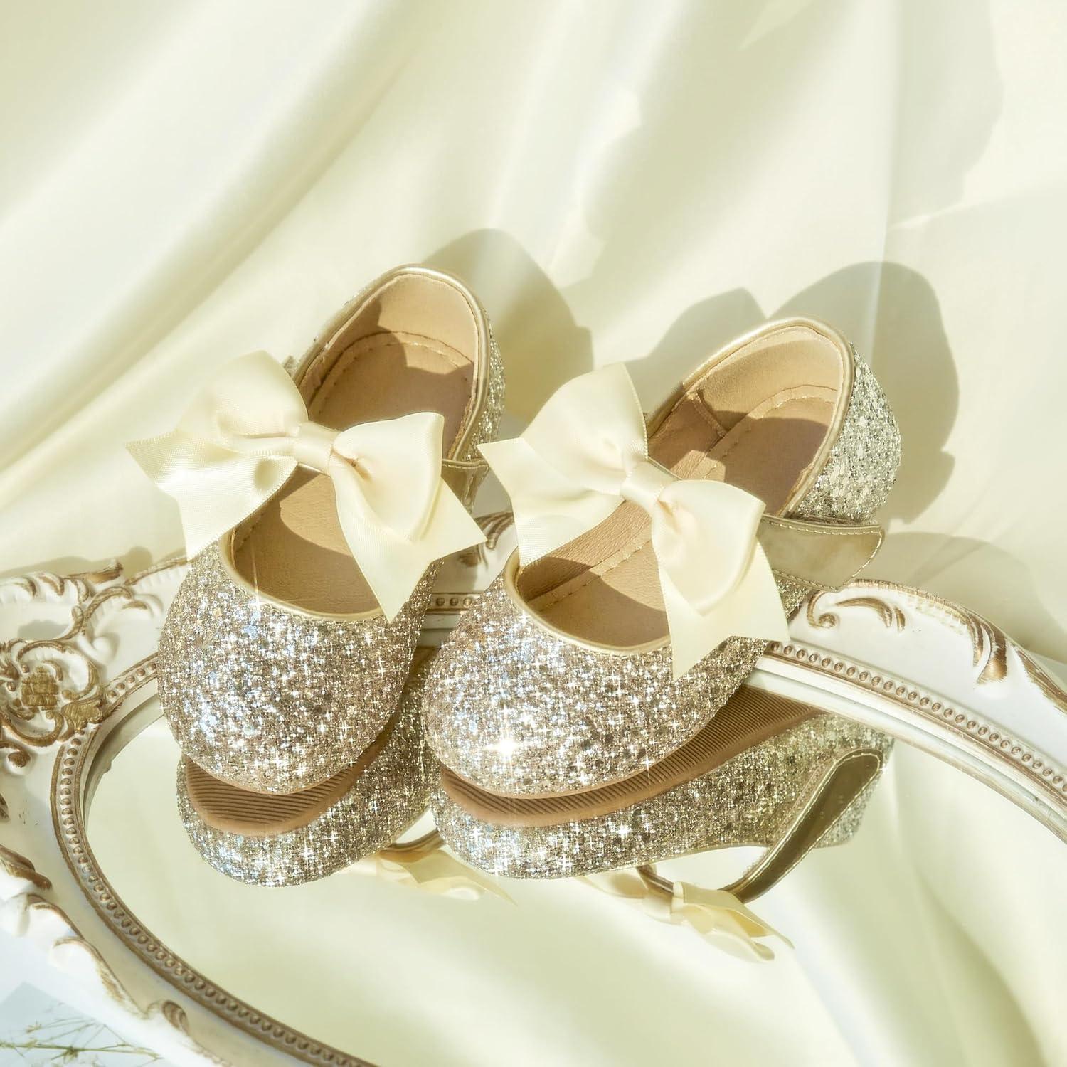 imageKiderence Toddler Girls Dress Shoes Little Kids Mary Janes Ballet Flats ToddlerCk353 Gold