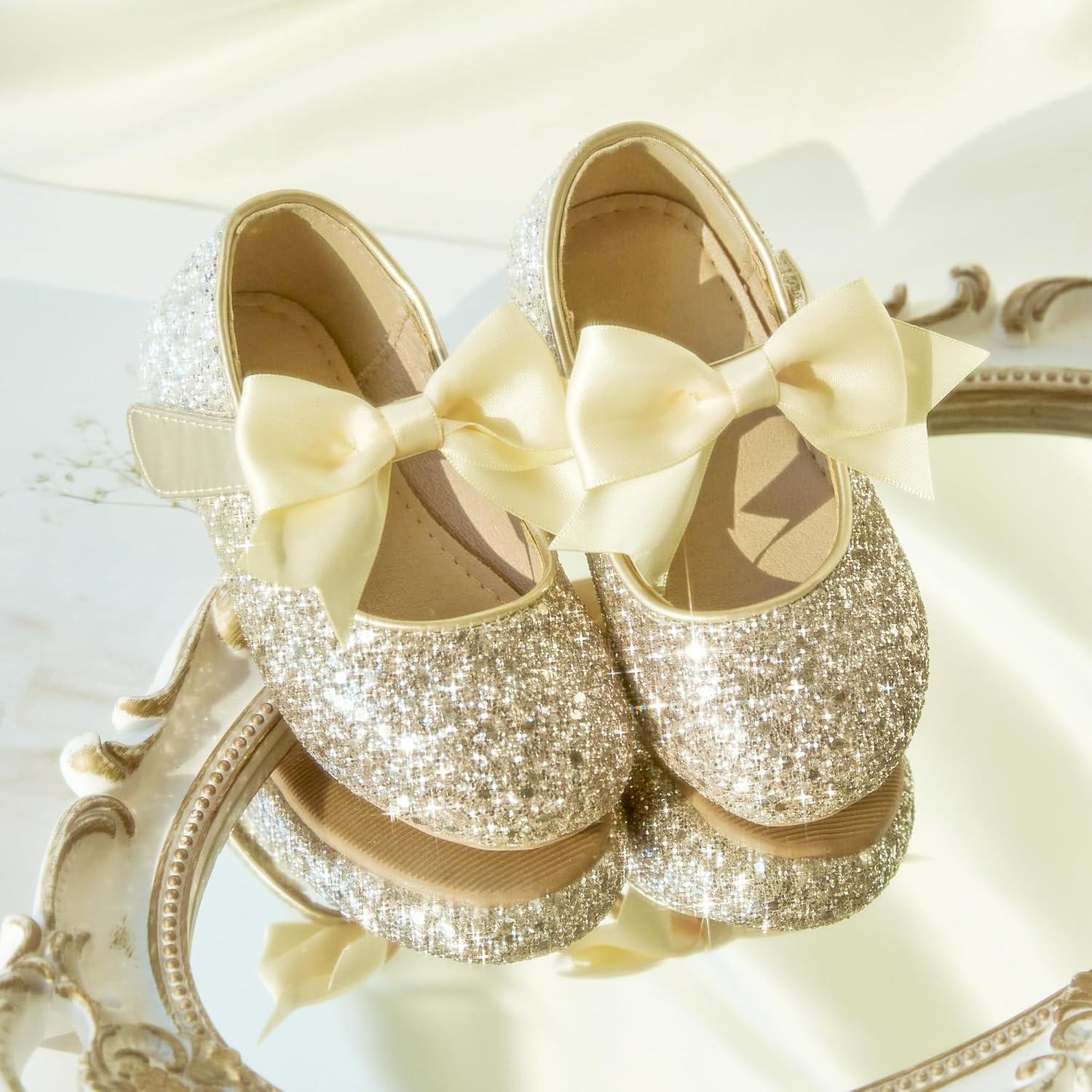 imageKiderence Toddler Girls Dress Shoes Little Kids Mary Janes Ballet Flats ToddlerCk353 Gold