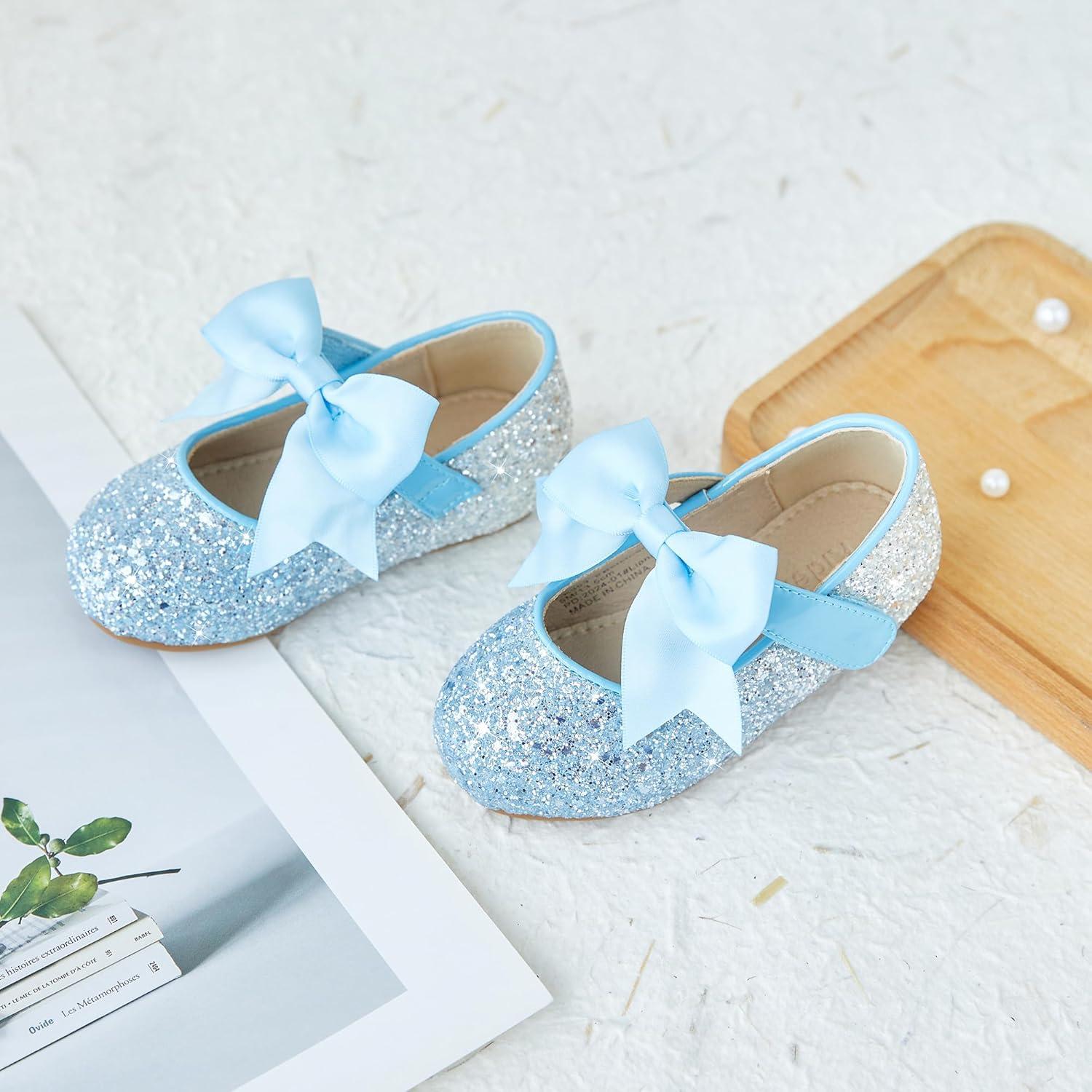 imageKiderence Toddler Girls Dress Shoes Little Kids Mary Janes Ballet Flats ToddlerCk353 Ocean Blue