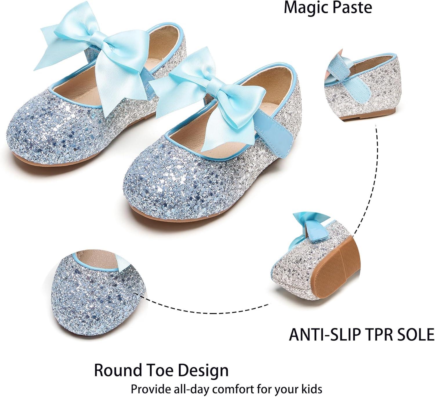 imageKiderence Toddler Girls Dress Shoes Little Kids Mary Janes Ballet Flats ToddlerCk353 Ocean Blue